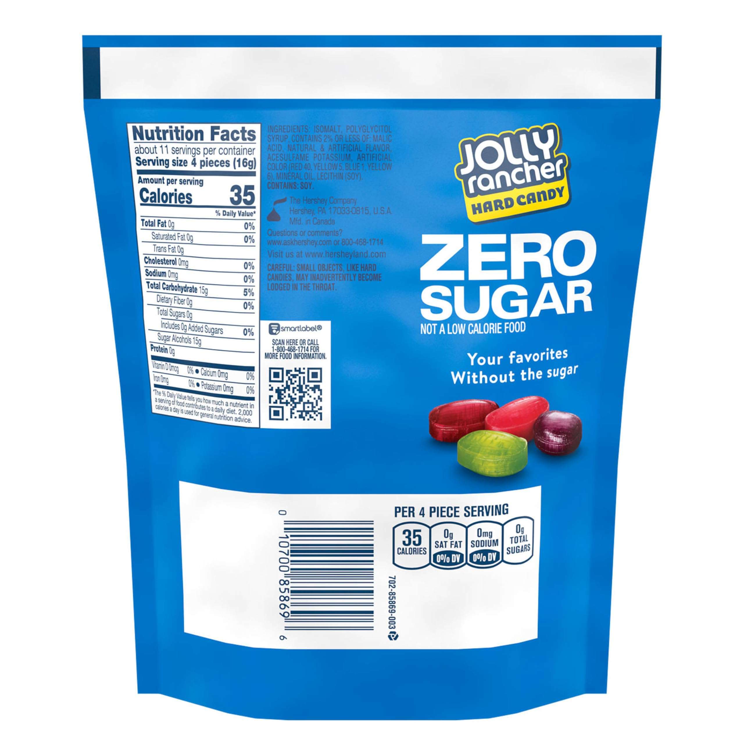 JOLLY RANCHER Zero Sugar Assorted Fruit Flavored Hard Candy Bag, 6.1 oz - Image 2