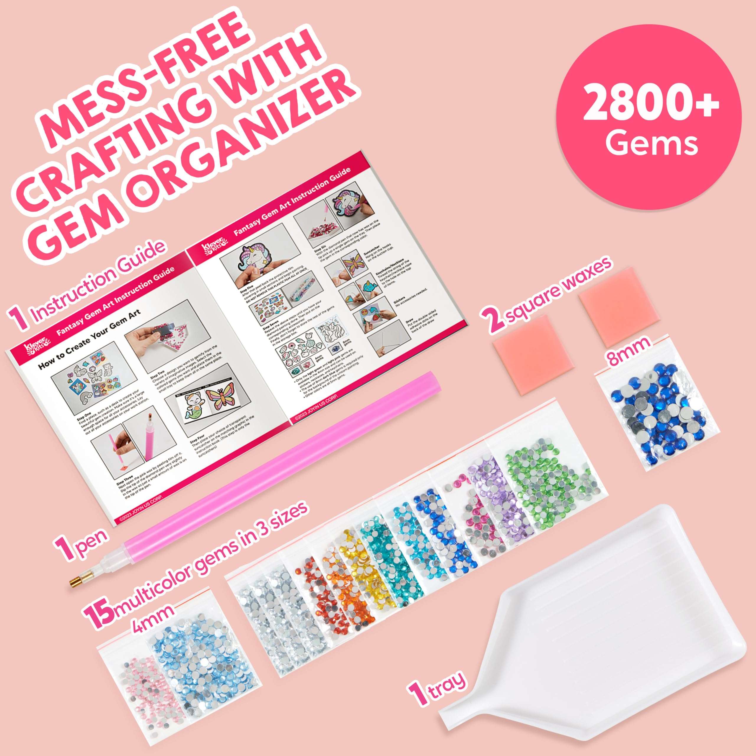 Klever Kits 16 Projects Gem Painting, Kids Diamond Gem Painting Kit with 5D Gem, Arts and Crafts for Girls Ages 6-12, Gem Craft Activities Kits, Premium Art Gift Ideas for Girls Ages 6, 7, 8+ - Image 7