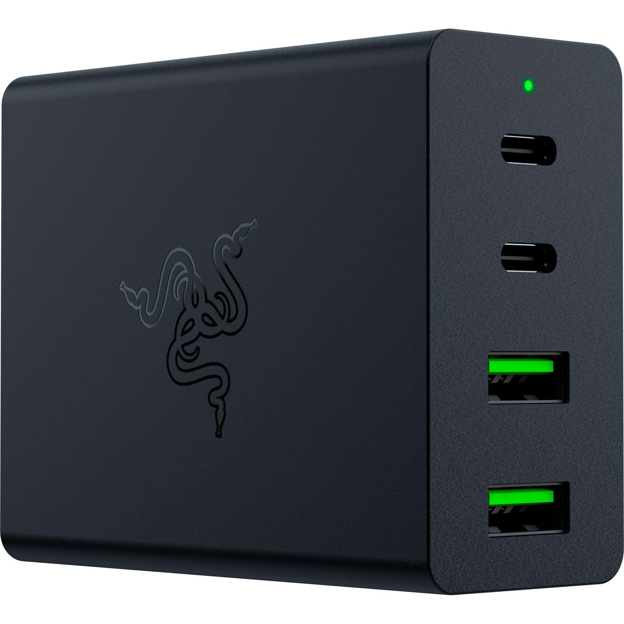 Razer USB-C 130W GaN Charger: 4 Ports - Super Fast Charging for Laptops, MacBook, iPad, iPhone, Samsung Galaxy - Charge Multiple Devices - Compact & Travel Ready - International Plugs Included - Black - Image 1