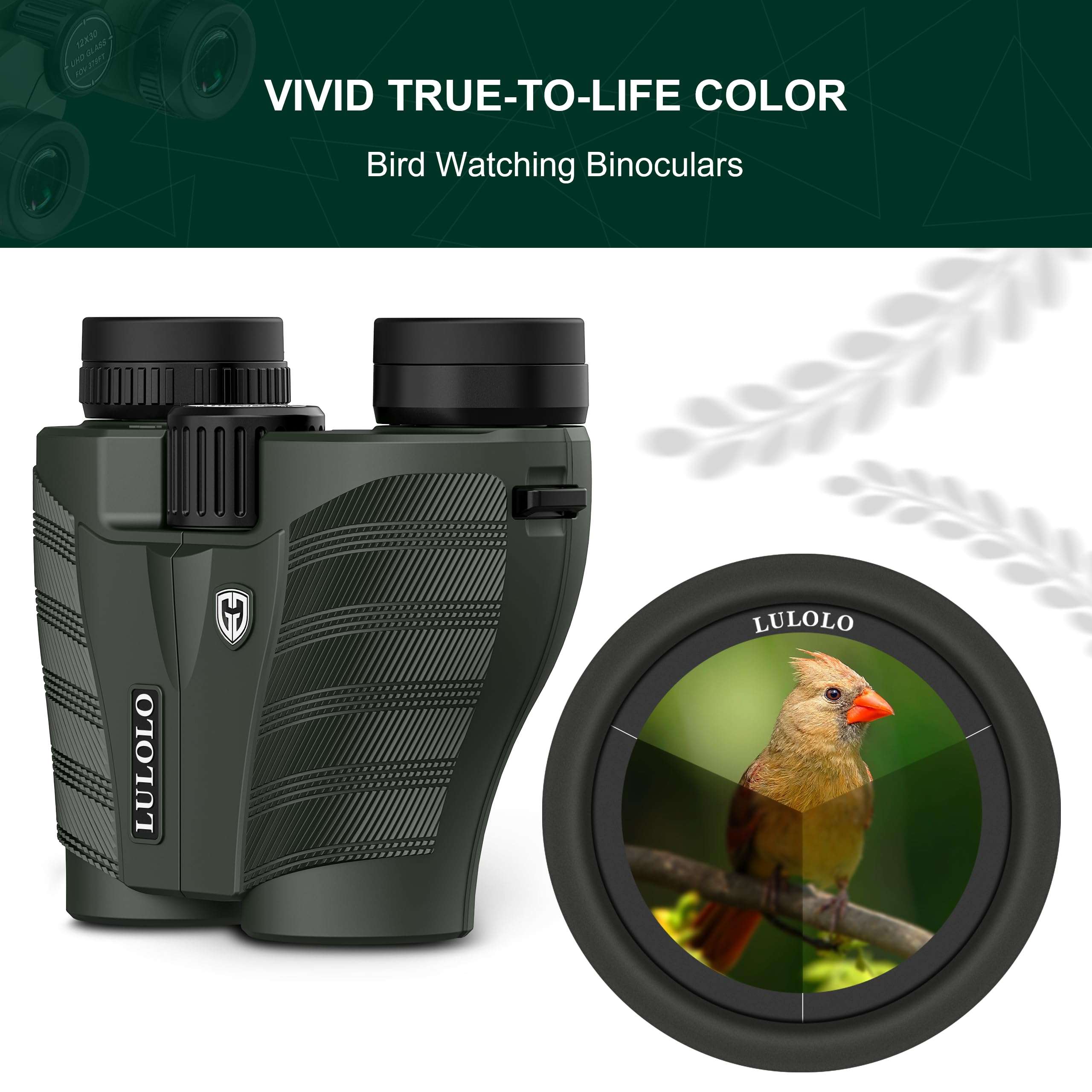 12x30 Compact HD Binoculars for Adults High Powered - Large View Binoculars with Clear Low Light Vision - Super Bright Lightweight & Waterproof Binocular for Bird Watching Travel Hunting - Image 3