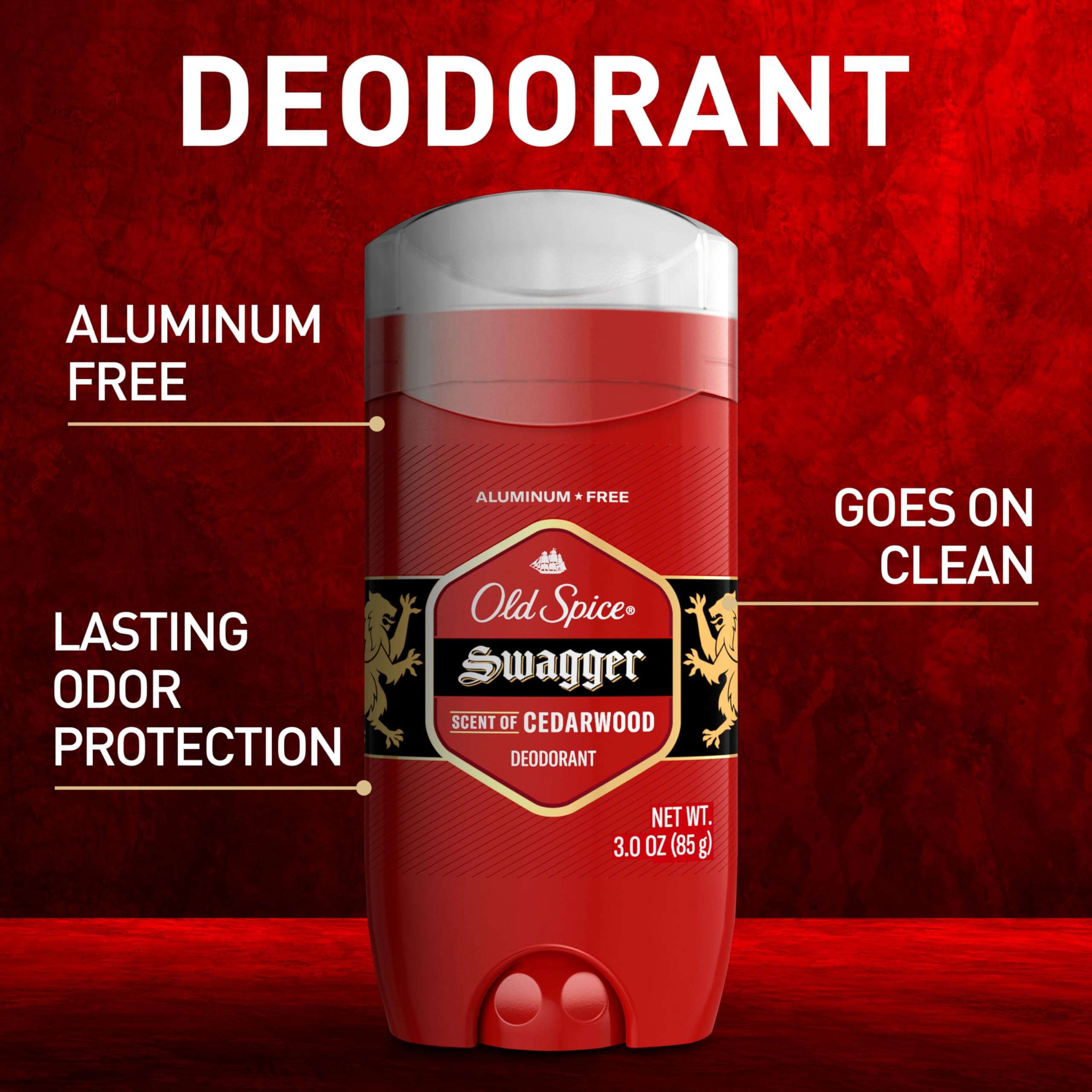 Old Spice Aluminum Free Deodorant for Men, 24/7 Odor Protection, 24/7 Freshness & Lasting Scent, Swagger with Cedarwood Scent, 3.8 oz (Pack of 3) - Image 2