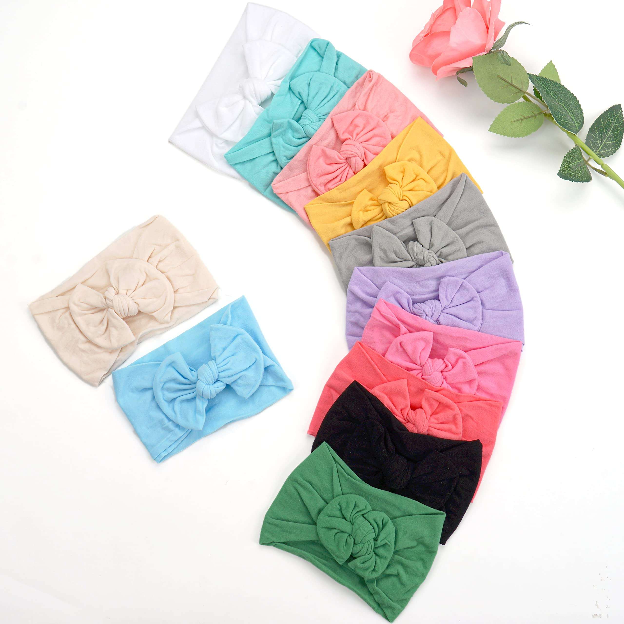 CÉLLOT Super Stretchy Soft Knot Headbands with Hair Bows Head Wrap Hair Accessories For Newborn Baby Girls Infant Toddlers Kids - Image 6