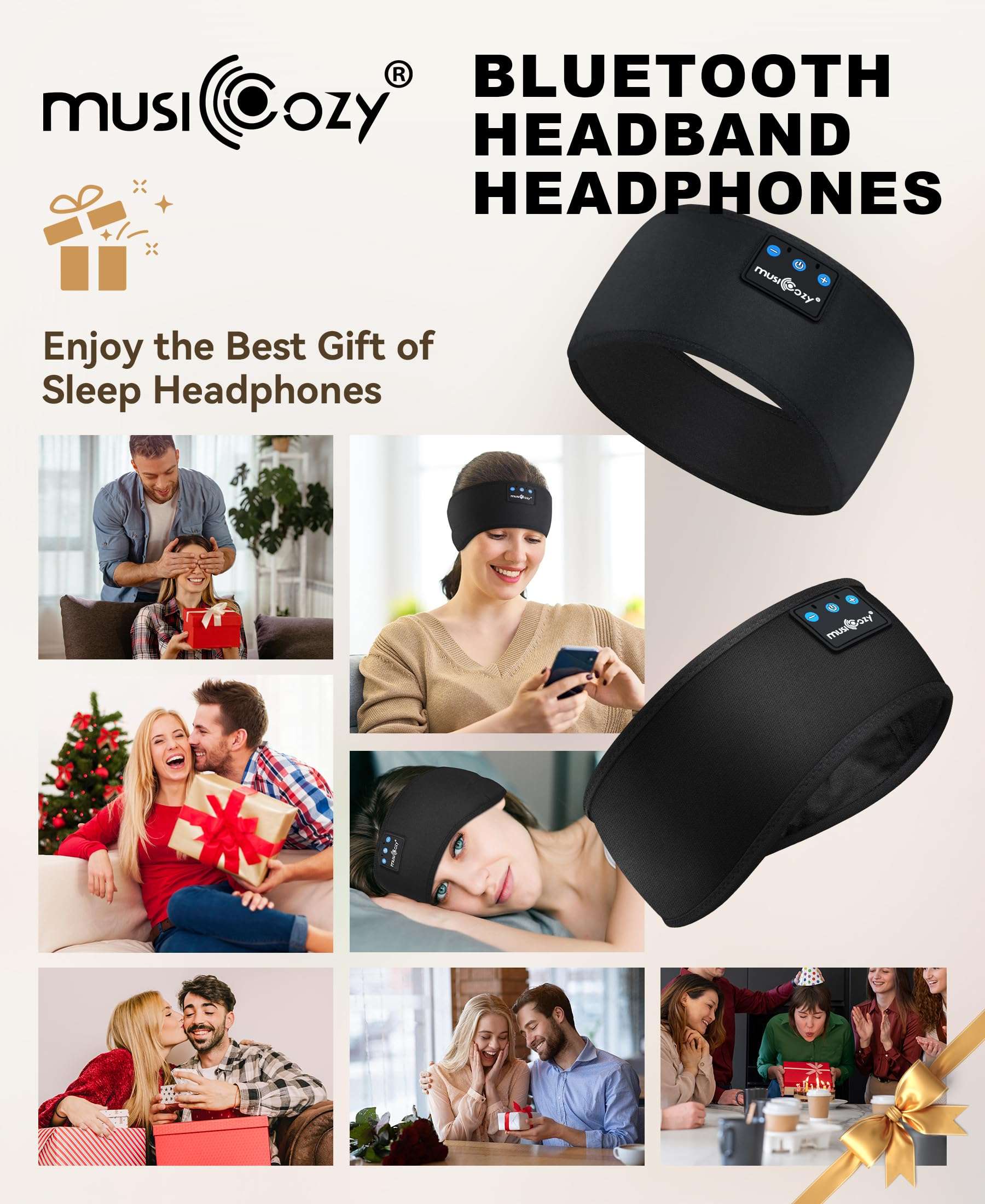 MUSICOZY Sleep Headphones Bluetooth 5.4 Headband, Sports Wireless Earphones Sweat Resistant Earbuds Sleeping Headphone with Ultra-Thin HD Stereo Speaker for Workout Running Cool Gadgets Unique Gifts - Image 7