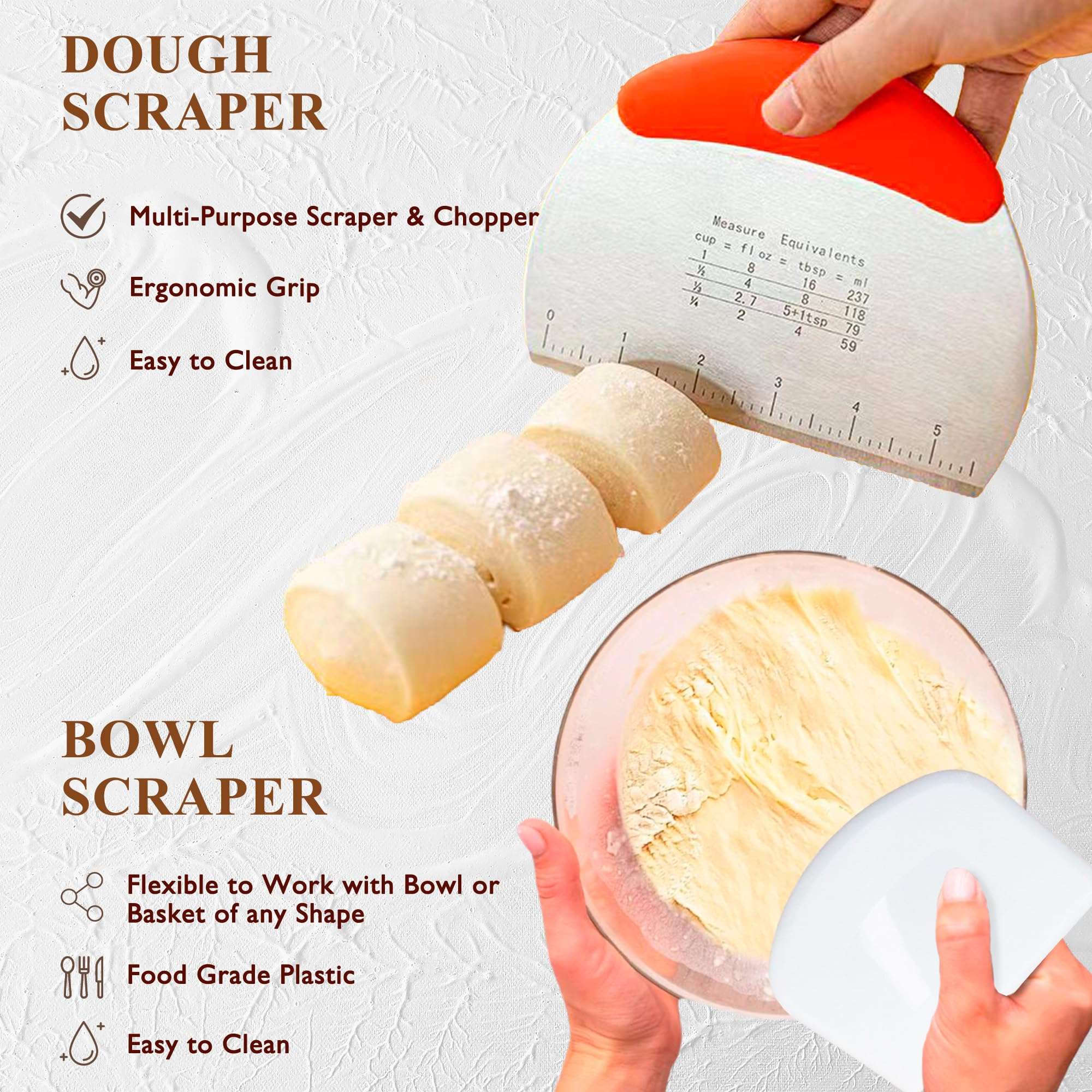 Complete Sourdough Starter Kit, Banneton Bread Proofing Basket with Glass Sourdough Starter Jar, Sourdough Bread Baking Supplies, 9'' Round Bread Proofing Basket, for Bread Making Baking Fermentation - Image 7
