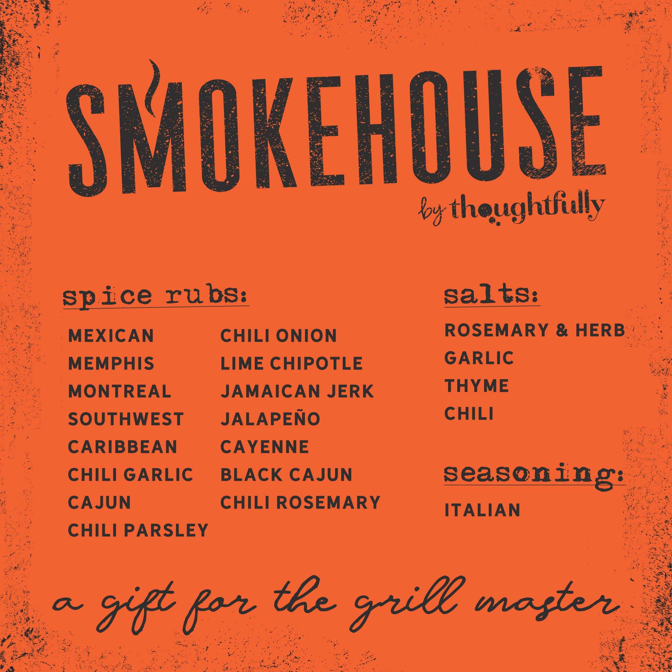 Smokehouse by Thoughtfully Ultimate Grilling Spice Set, Grill Seasoning Gift Set Flavors Include Chili Garlic, Rosemary and Herb, Lime Chipotle, Cajun Seasoning and More, Pack of 20 - Image 6
