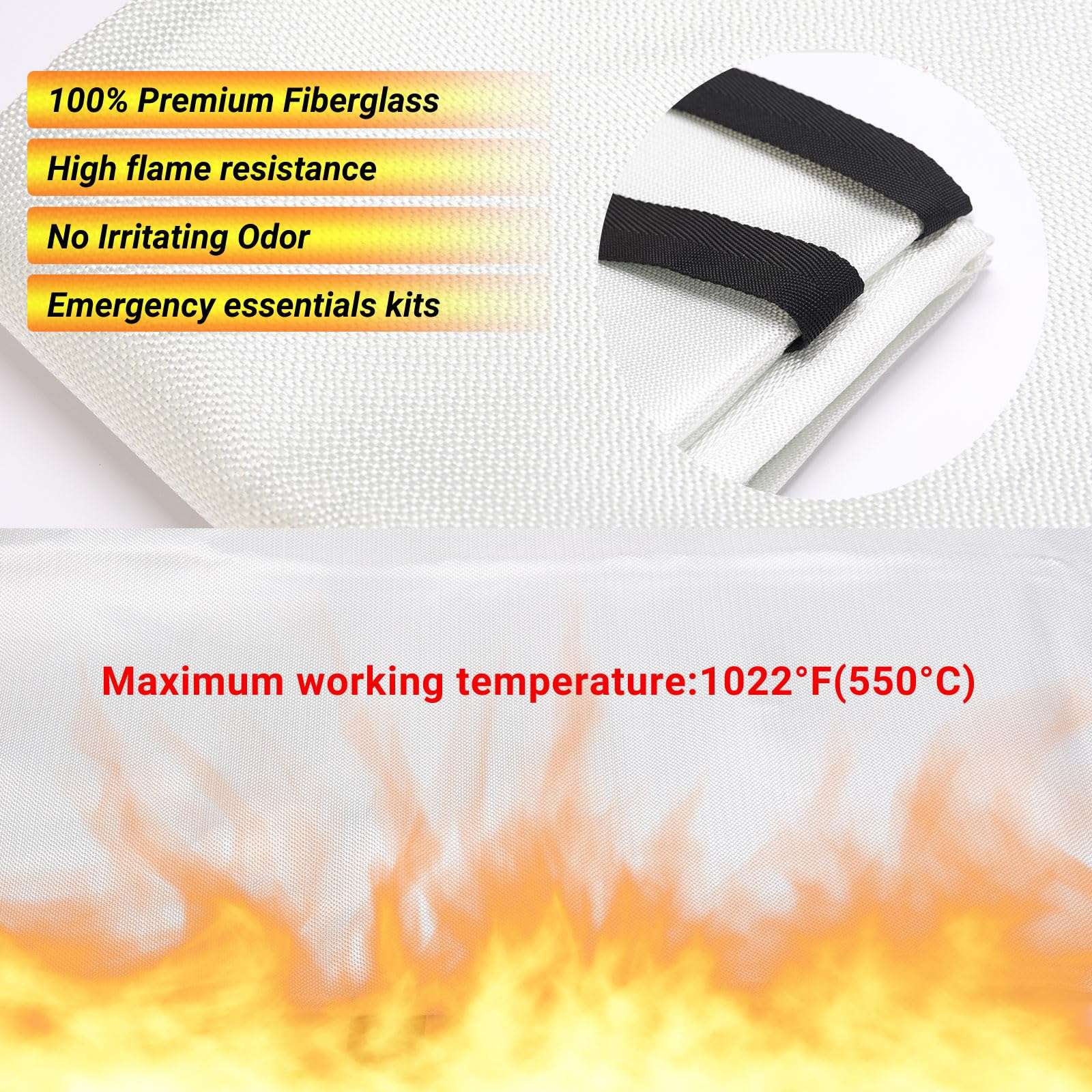 VitaPolaris Heavy-Duty Emergency Fire Blanket, 2 Pack – Fireproof Fiberglass Blanket for Kitchen, Home, Car, Grill, Fireplace, Camping, Heat Shield, Grease Fires, Emergency Fire Suppression - Image 4