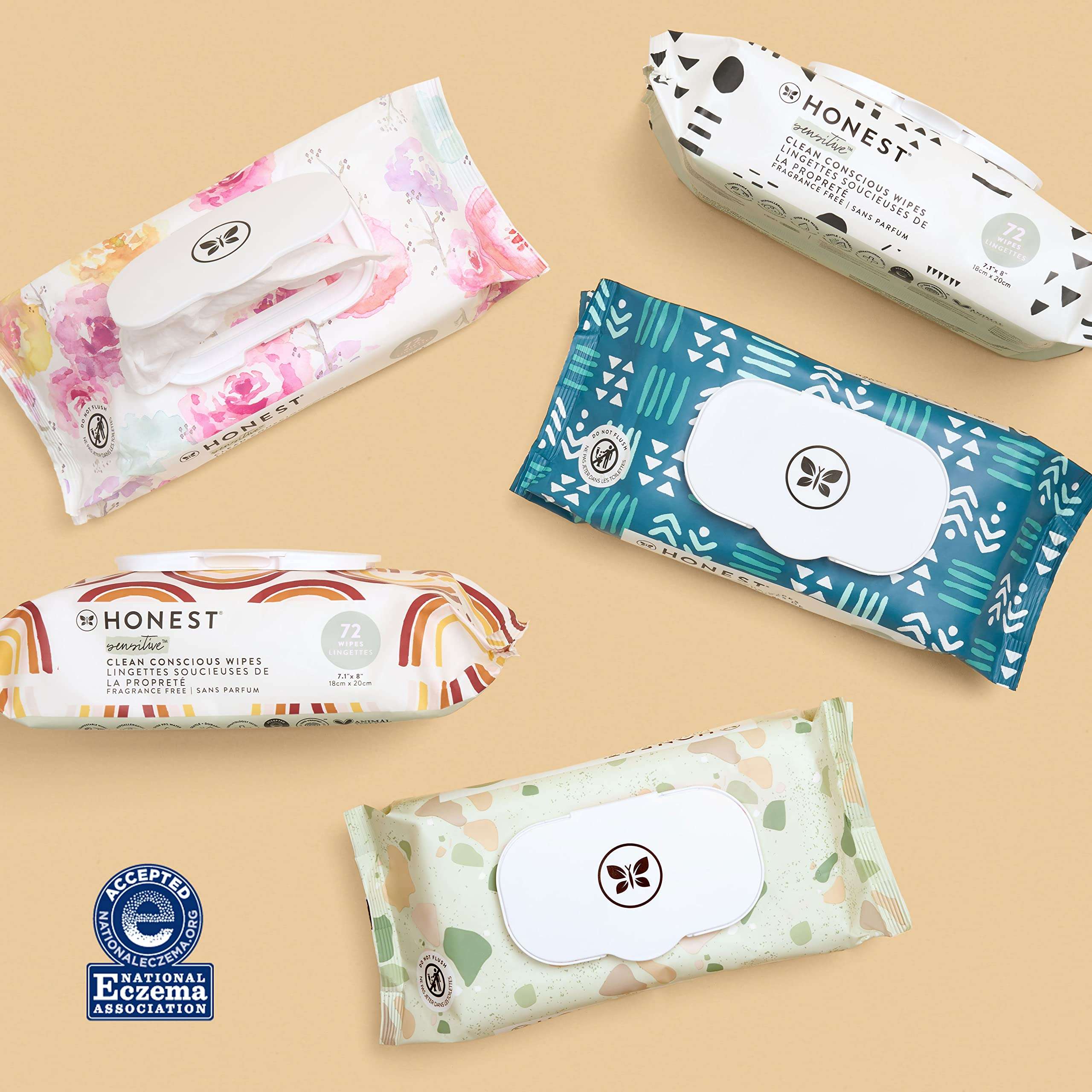The Honest Company Clean Conscious Multi-Use Wipes | Hypoallergenic + Unscented for Sensitive Skin | Over 99% Water, Compostable, Plant Based, Baby Wipes | Geo Mood, 288 Count - Image 4