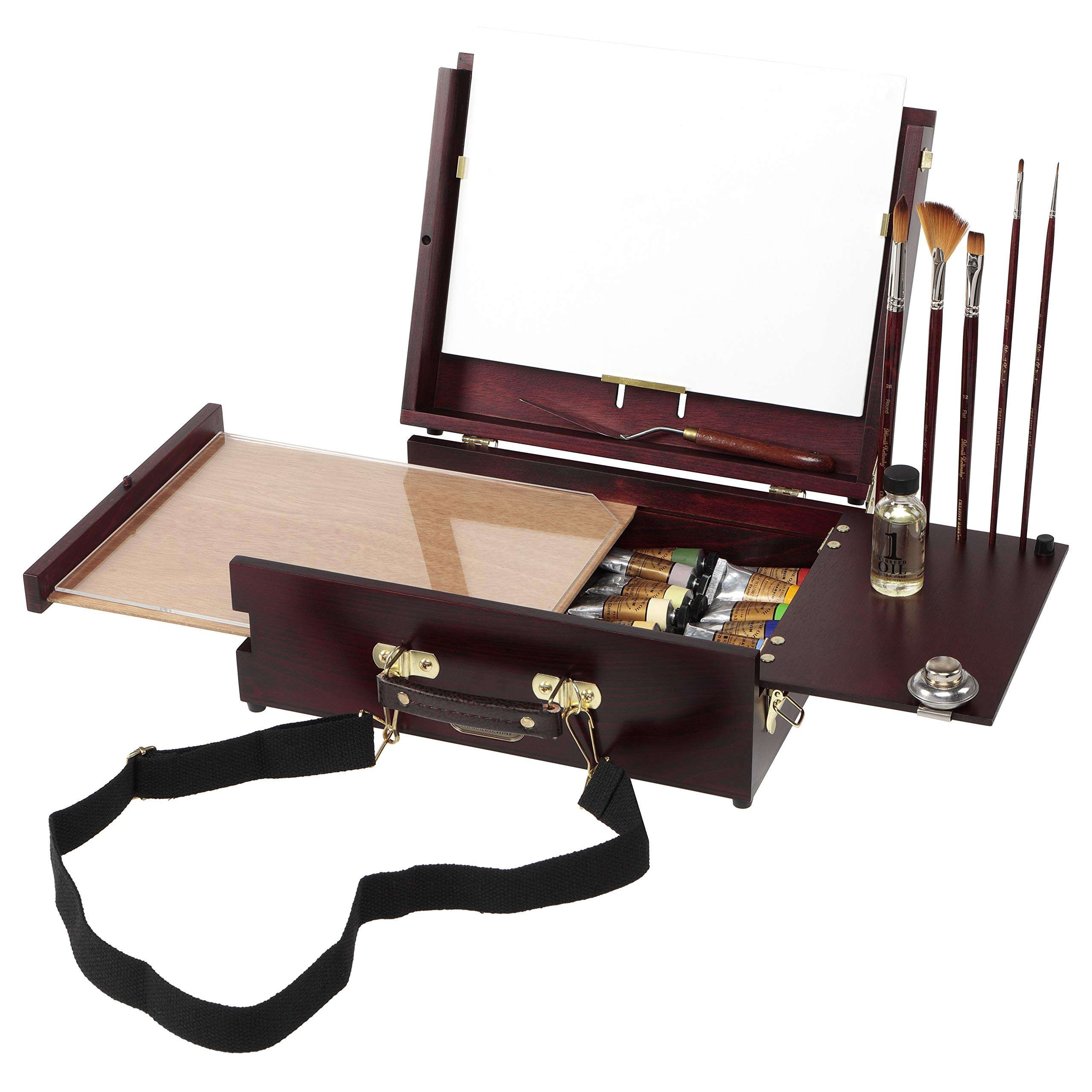 Soho Urban Artist Scout Pochade Box for Plein Air Painting Easel with Storage, Lightweight & Portable, Mahogany Finish - Image 2