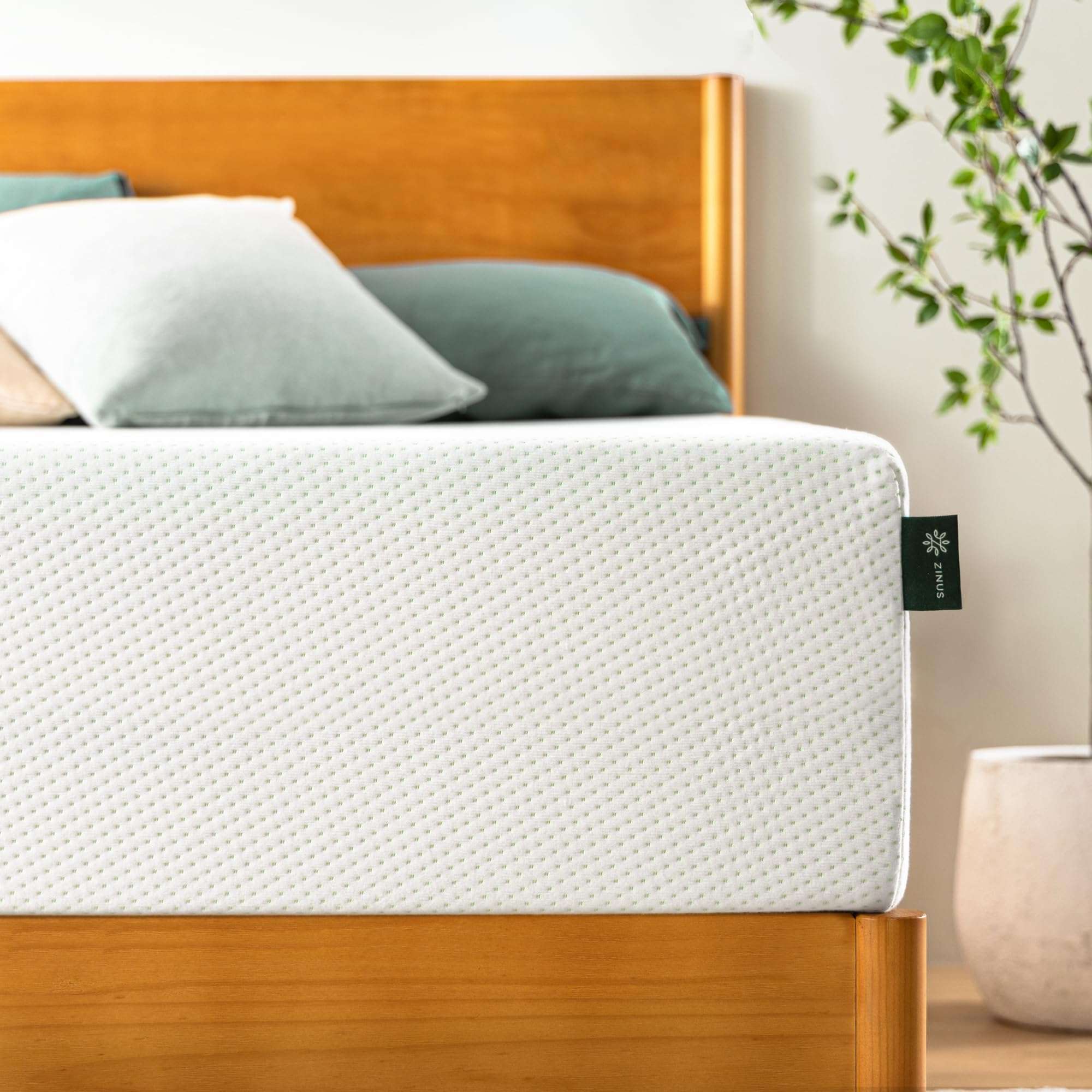 ZINUS 10 Inch Queen Green Tea Memory Foam Mattress [New Version], Fiberglass free, Medium Firm Feel, Zoned Pressure Relief, Certified Safe Foams & Fabric, Mattress in A Box - Image 1