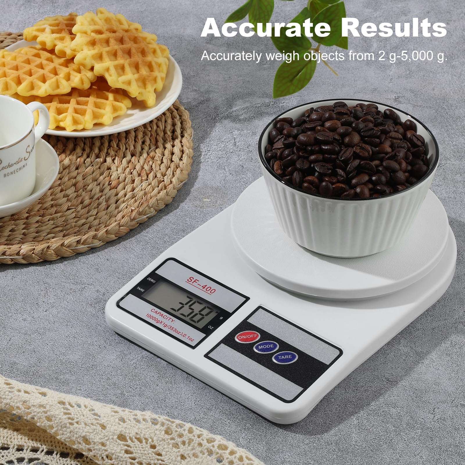 Digital Kitchen Scale 22lb/10kg Capacity, Stainless Steel Food Scale with oz/g Units | Replaceable Battery Power | Ideal for Meal Prep, Cooking, Baking - Image 2