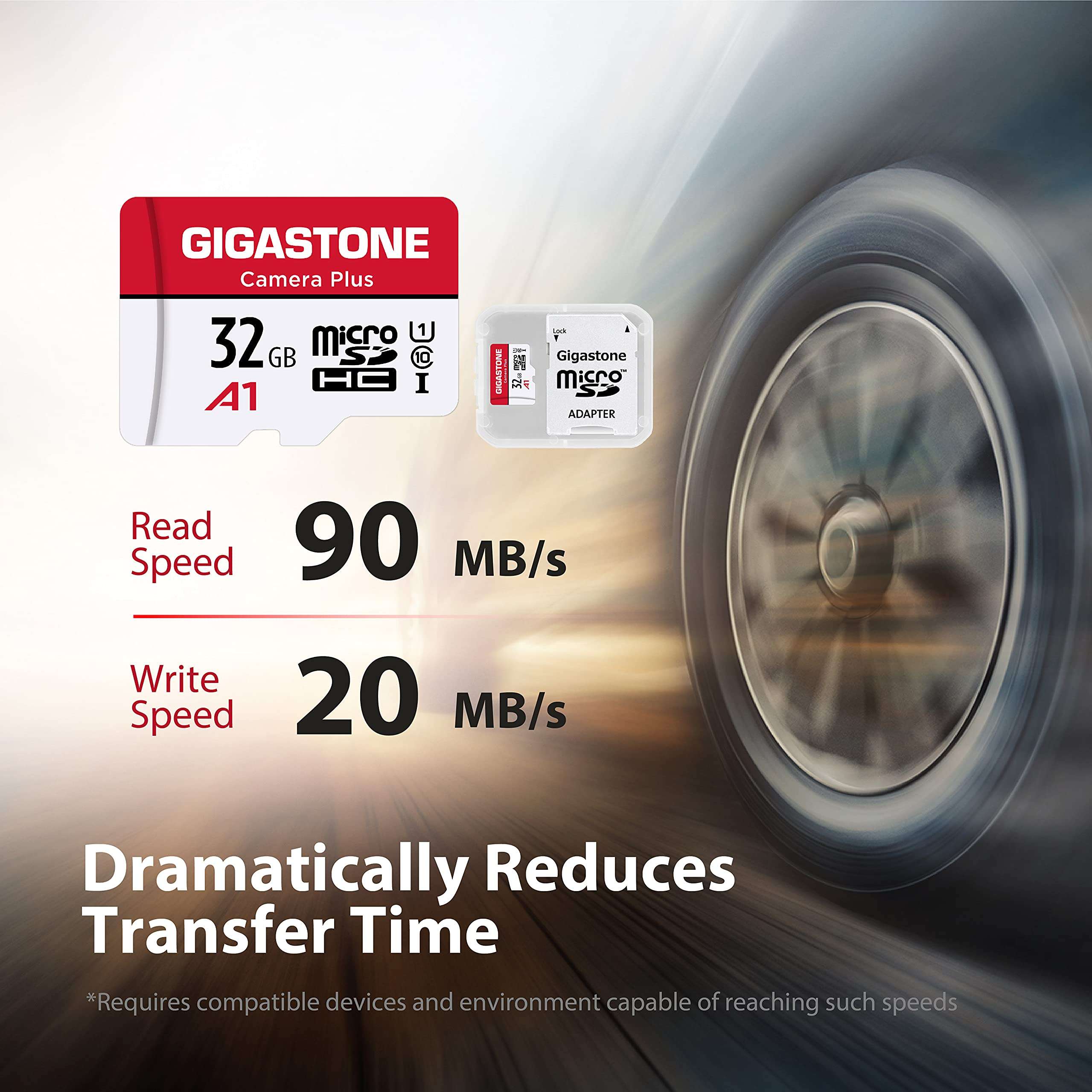 GIGASTONE 32GB Micro SD Card 5-Pack, MicroSDHC Memory Cards for Security Cameras, Wyze Cam, Roku, Full HD Video Recording, UHS-I U1 A1 Class 10, up to 90MB/s, with Adapter - Image 2