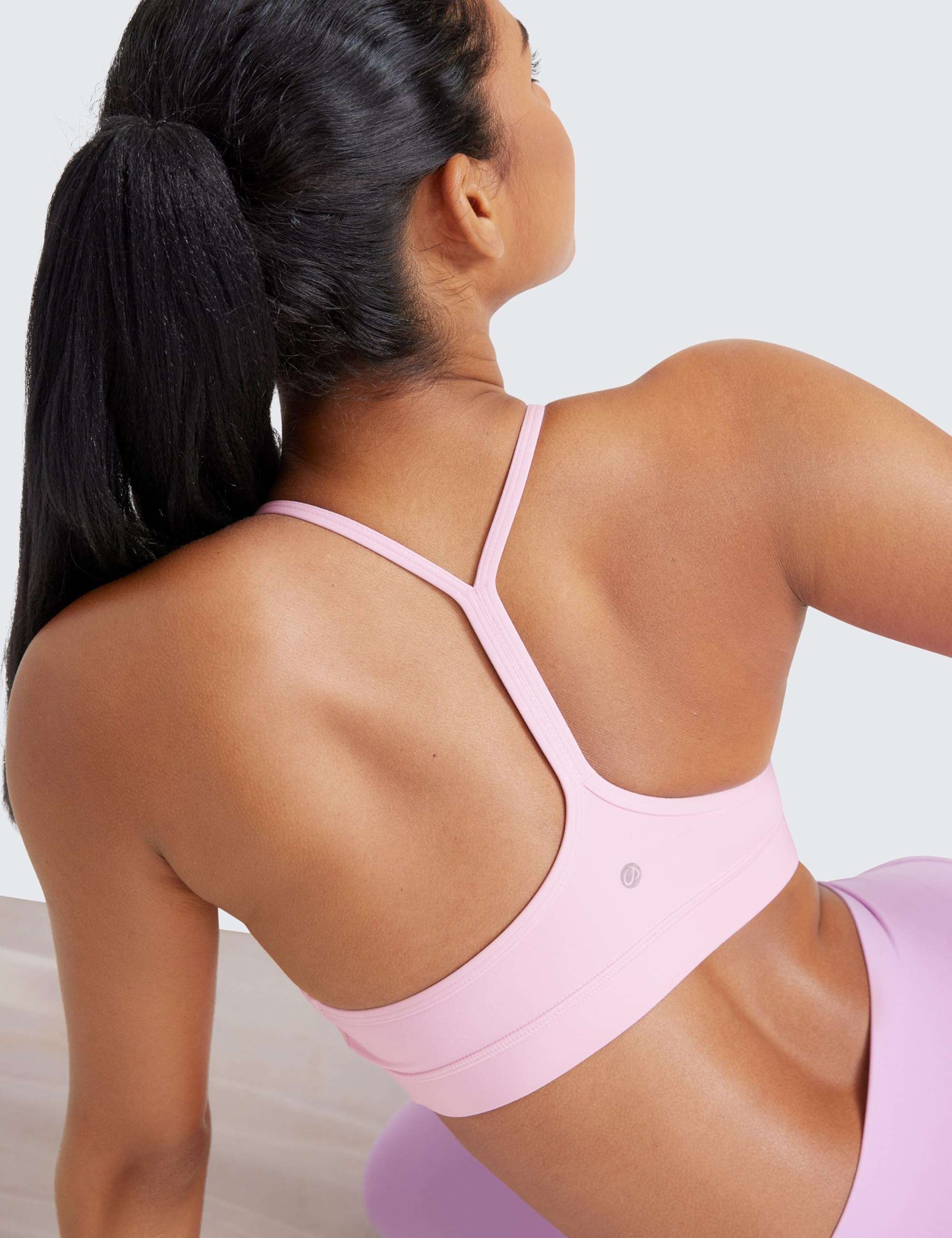CRZ YOGA Butterluxe Womens Y Back Sports Bra - Padded Racerback Low Impact Spaghetti Thin Strap Workout Yoga Top - Image 4