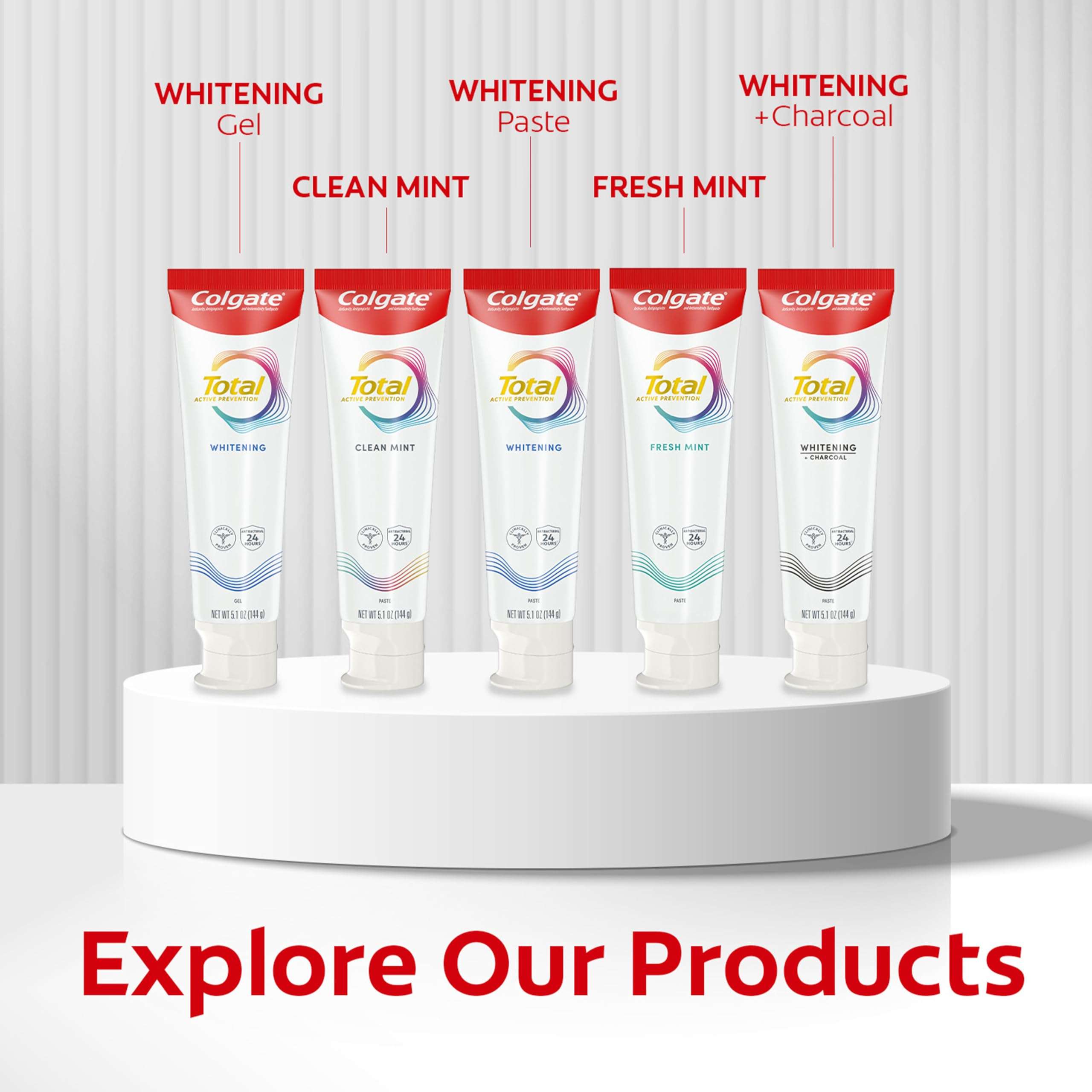 Colgate Total Whitening Toothpaste Paste, 5.1 oz, 4 Pack, Fluoride, Antibacterial, for Plaque, Gingivitis, Sensitivity, Stain Removal, Clinically Proven, Mint, Teeth Whitening, Stannous Fluoride - Image 10