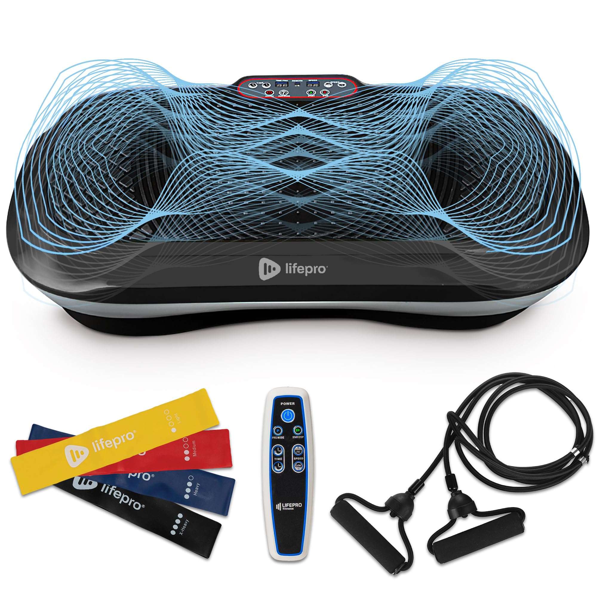 Lifepro Waver Vibration Plate Exercise Machine for Lymphatic Drainage, Muscle Activation, Full-Body Workout Vibrating Platform with Loop Bands, Fitness Equipment for Strength Toning & Fat Loss - Image 1