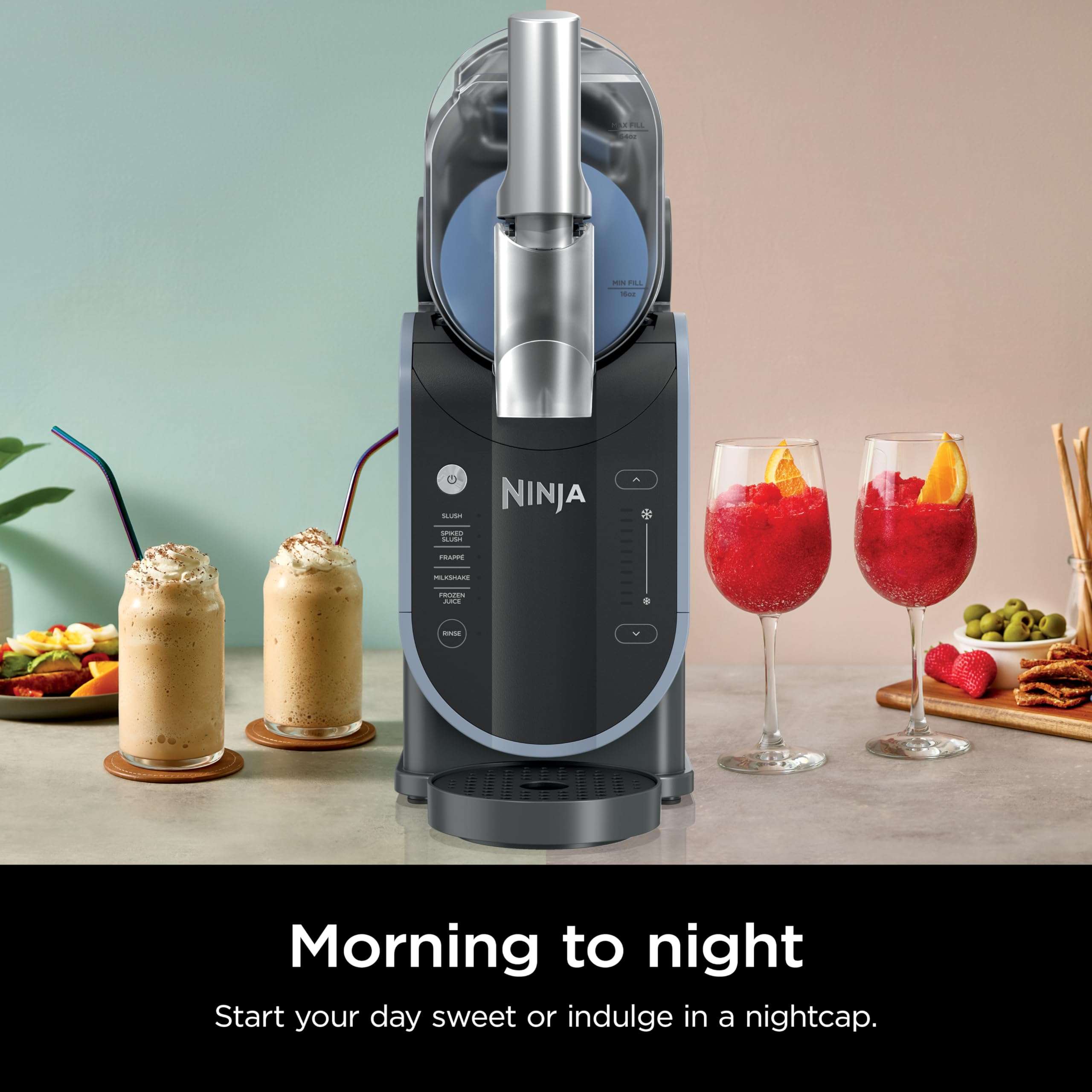 Ninja SLUSHi with RapidChill Technology, 88 oz. Frozen Drink & Slushie Machine, 5 Preset Programs, Margaritas, Frappés, and More, Premium Accents, Black, FS301 - Image 8
