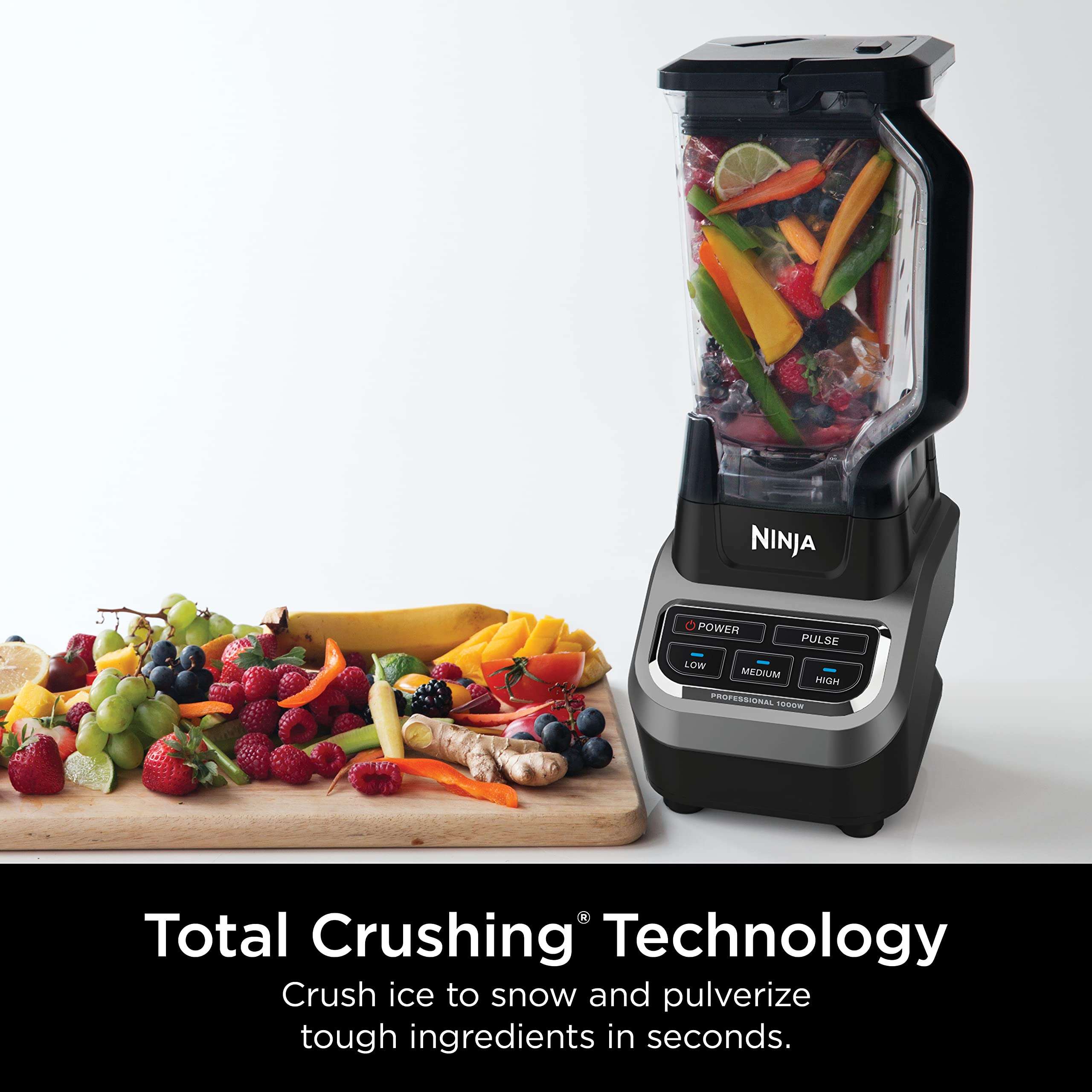 Ninja Professional Blender 1000W, Total Crushing Technology- Smoothies, Ice Crushing & Frozen Fruit, Full-Size Countertop Blender, 72-oz. Pitcher, Black & Grey, BL610 - Image 4