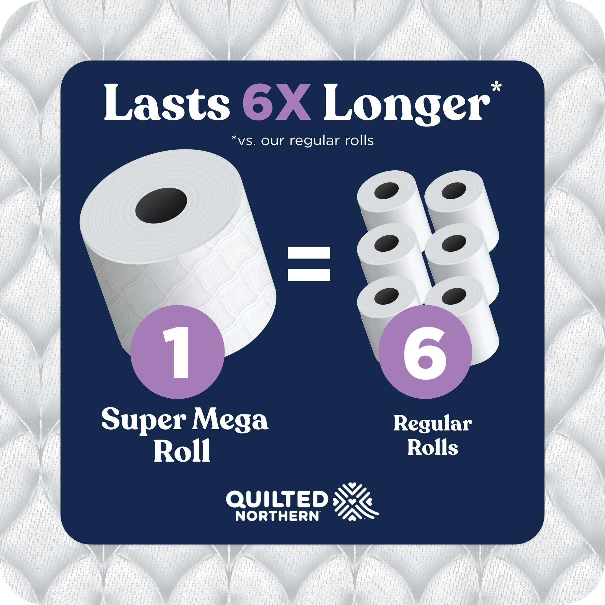 Quilted Northern Ultra Plush Toilet Paper, 8 Super Mega Rolls = 48 Regular Rolls, 3X Thicker*, 3 Ply Soft Toilet Tissue - Image 6