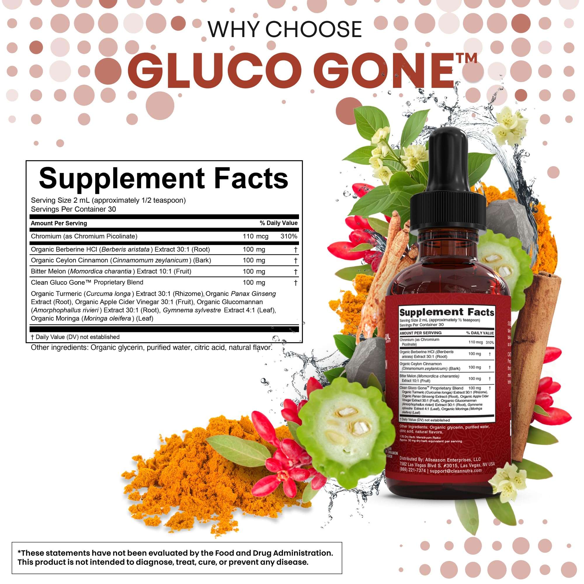 Clean Nutra Berberine with Ceylon Cinnamon Supplement Liquid Drops + Bitter Melon Extract, Glucomannan, Gymnema, Chromium, Turmeric, Organic Panax Ginseng, Moringa GLP-1 Support - Image 4