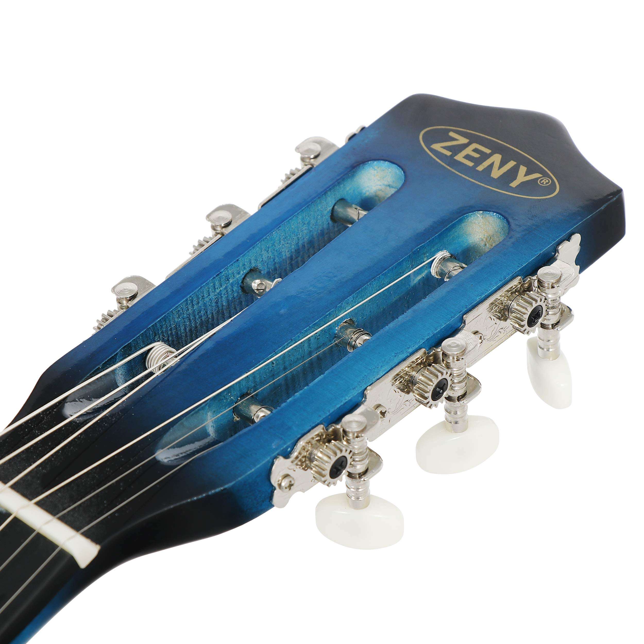 ZENY 38 inch Acoustic Guitar Full Size Beginners Package Kit for Right-handed Starters Kids Music Lovers w/Case, Strap, Pitch Pipe and Pick (Blue) - Image 4
