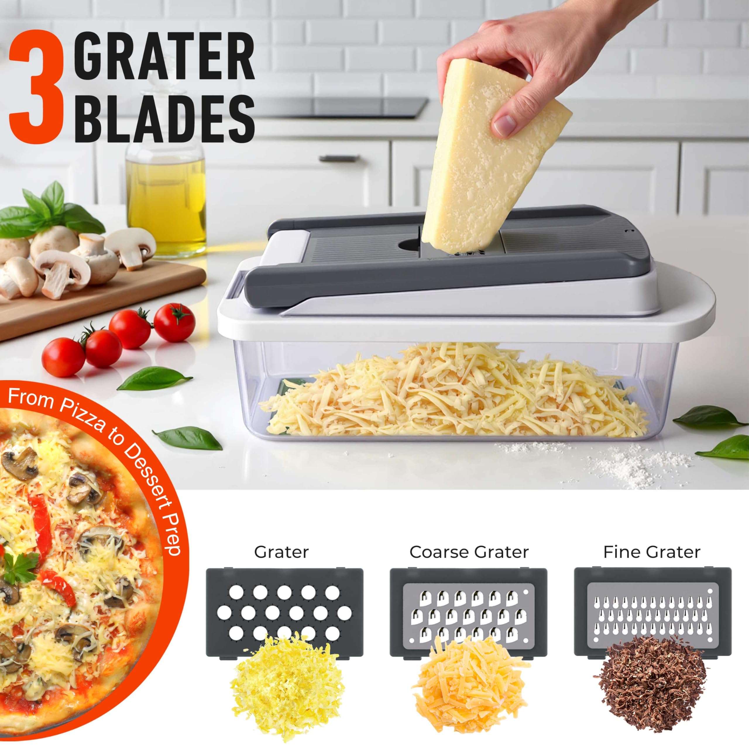 Mueller The Real Original Pro Chopper since 2013 Vegetable Chopper Mandoline Slicer, 8 Blade Food Veggie Chopper Onion Vegetable Cutter with Container, Kitchen Gadgets & Essentials, (10 in 1) - Image 6