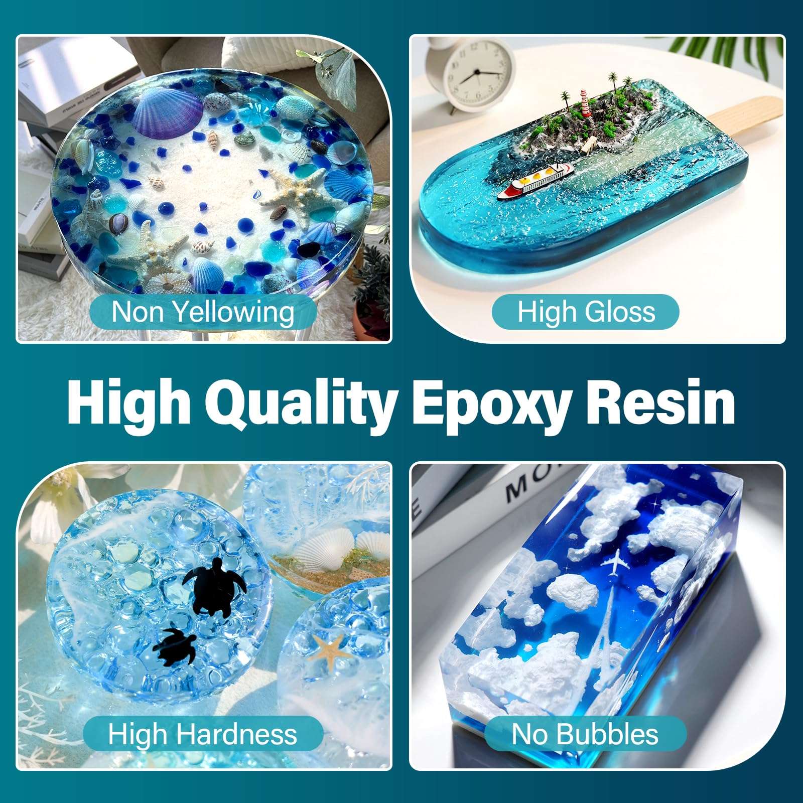 LET'S RESIN EPOXY RESIN Deep Pour Epoxy Resin, 51OZ 2-4 inch Clear Epoxy Resin Kit,Bubble Free Low Odor 2:1 Low Viscosity Casting for River Table,Wood,Flower Preservation, Art Crafts - Image 5