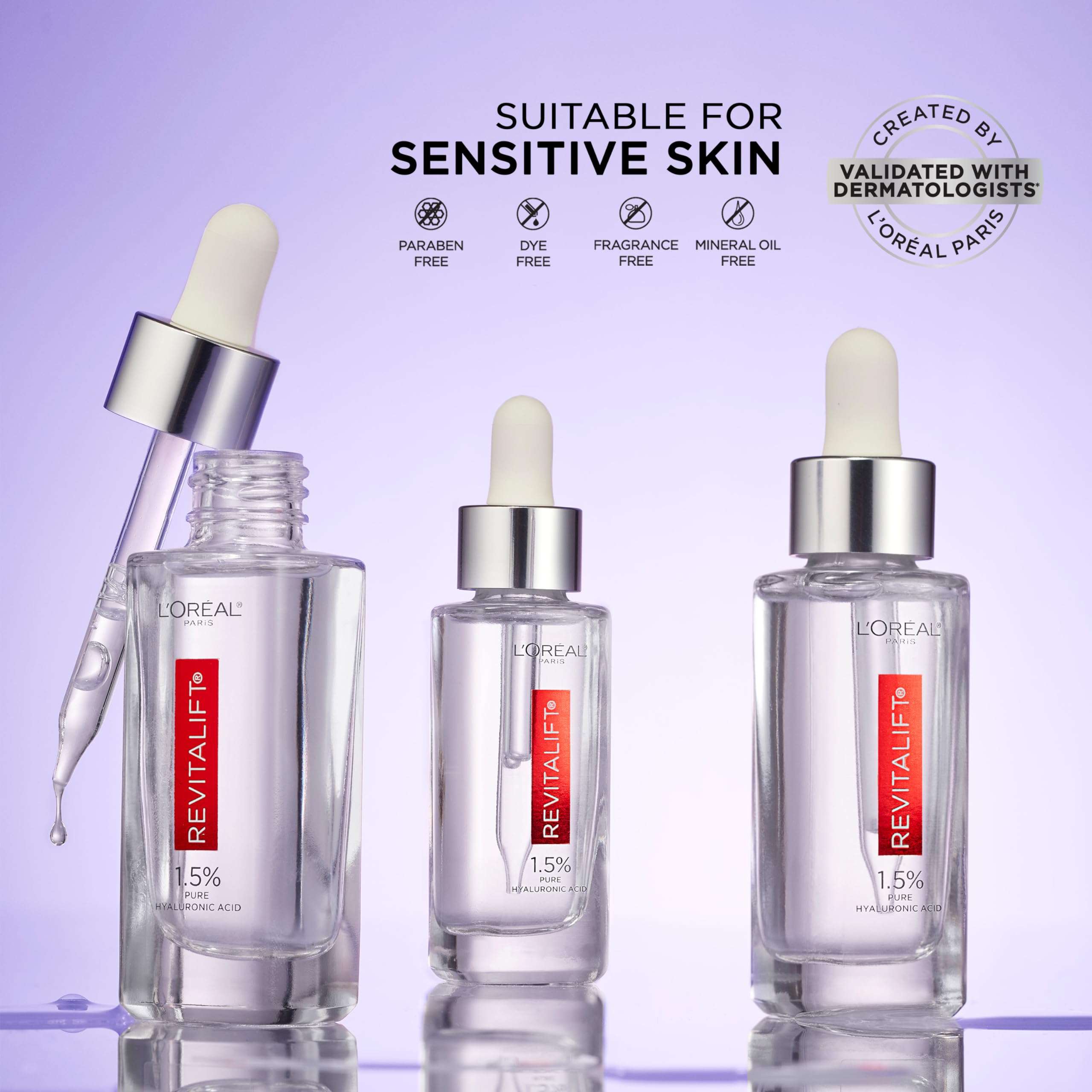 L'Oreal Paris Revitalift 1.5% Pure Hyaluronic Acid Serum for Face, Anti Aging Serum to Hydrate Skin & Reduce Wrinkles, Fragrance Free Skin Care for All Skin Types, 1 Oz - Image 6