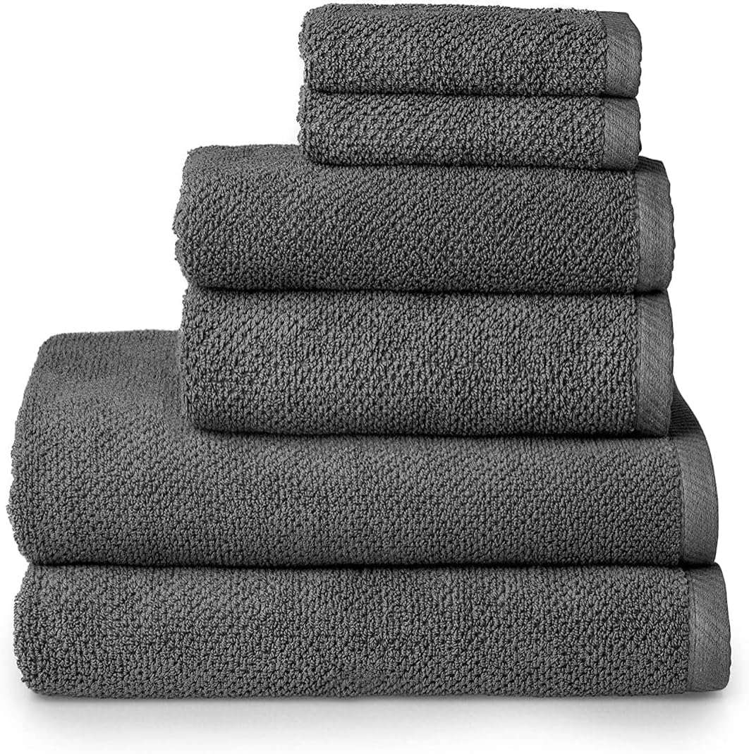 Simpli-Magic 6-Piece Premium Towel Set, 2 Bath Towels, 2 Hand Towels, and 4 Wash Cloths, 100% Ring Spun Cotton Highly Absorbent Towels for Bathroom, Gym, Hotel, and Spa - Image 1