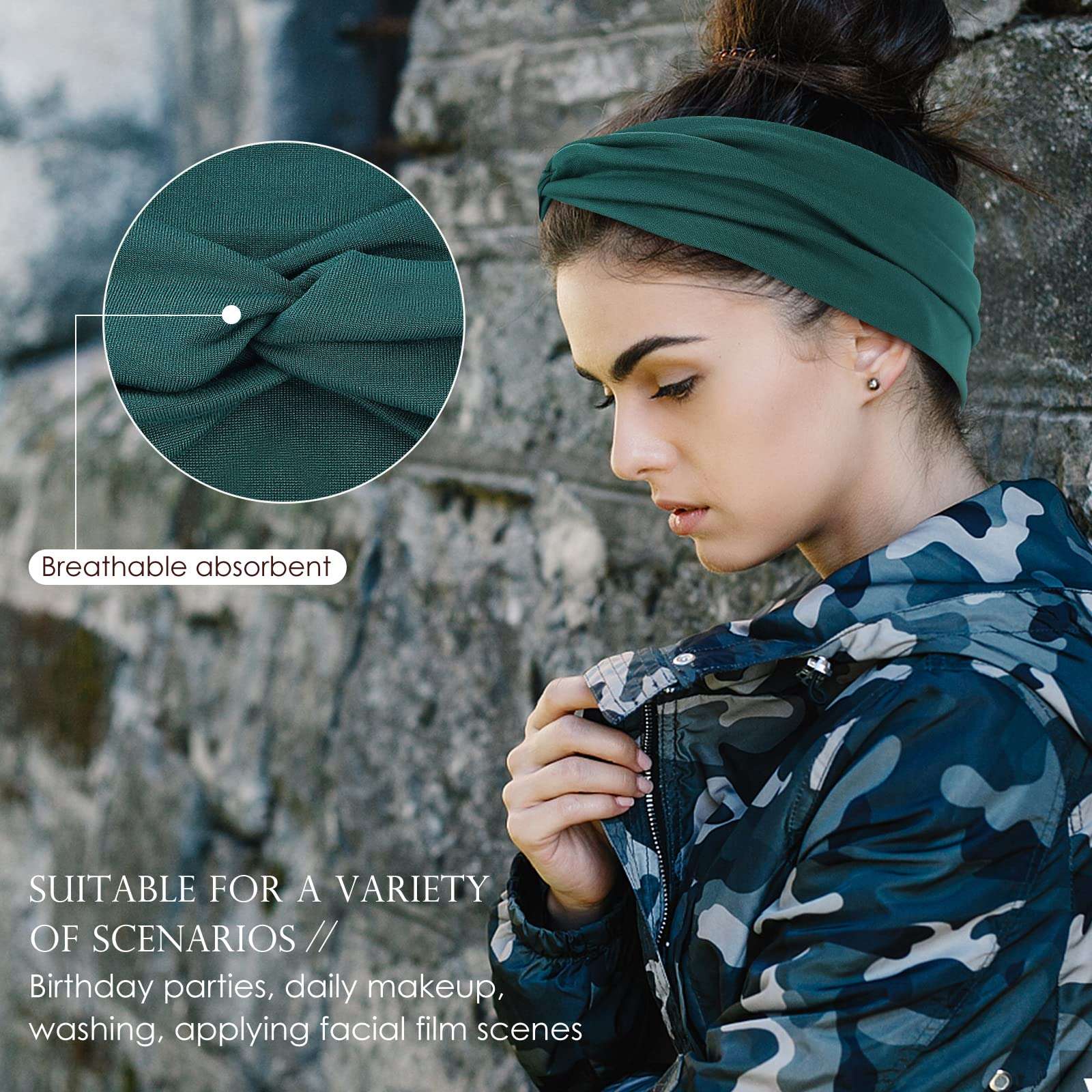Panleding 12 Pcs Stretchy Headbands for Women, Absorbed Sport Headband Soft Twist Knotted Headbands for Daily Life Yoga Workout - Image 4