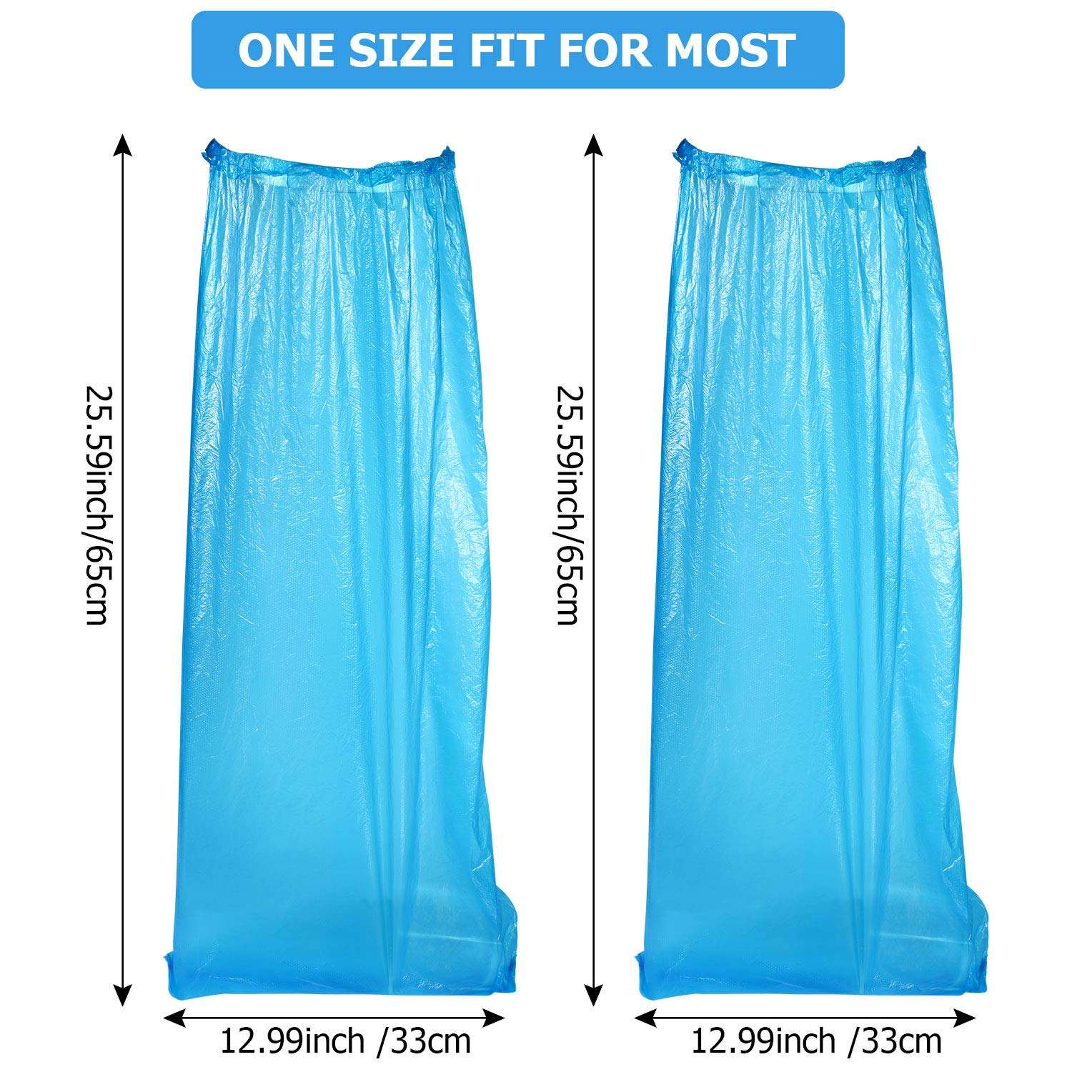 SATINIOR 100 Pieces/ 50 Pairs Disposable Boot Covers Plastic Long Waterproof Shoes Cover over the Knee for Men Women - Image 6