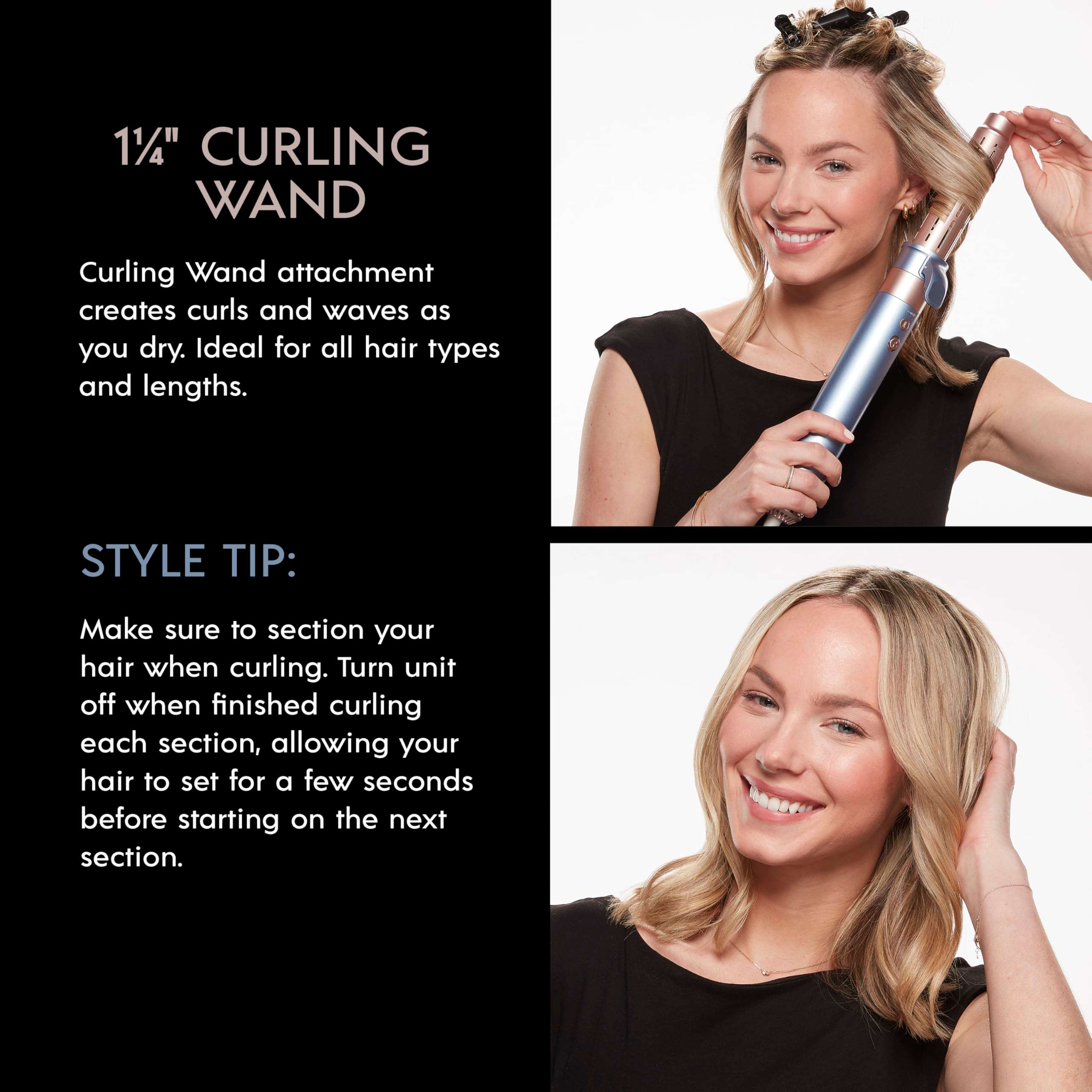 INFINITIPRO by CONAIR DigitalAIRE Multi Hair Styler, Air Styling System for Curls, Waves, Blowouts & Volume, 4 Attachments to Personalize Your Look Plus Storage Bag, Light Blue - Image 5