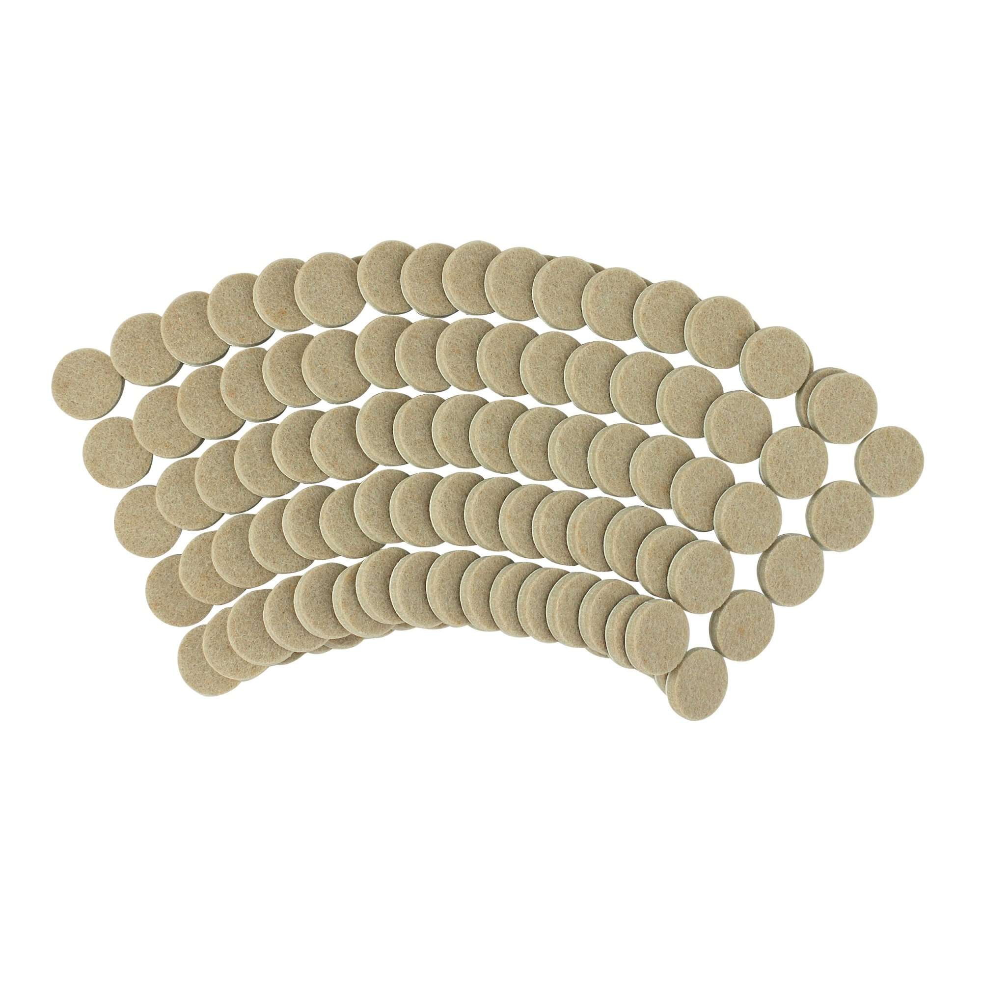 Smart Surface 8727 Heavy Duty Self Adhesive Furniture Felt Pads 1-Inch Round Oatmeal 160-Piece Value Pack in Resealable Bag - Image 3
