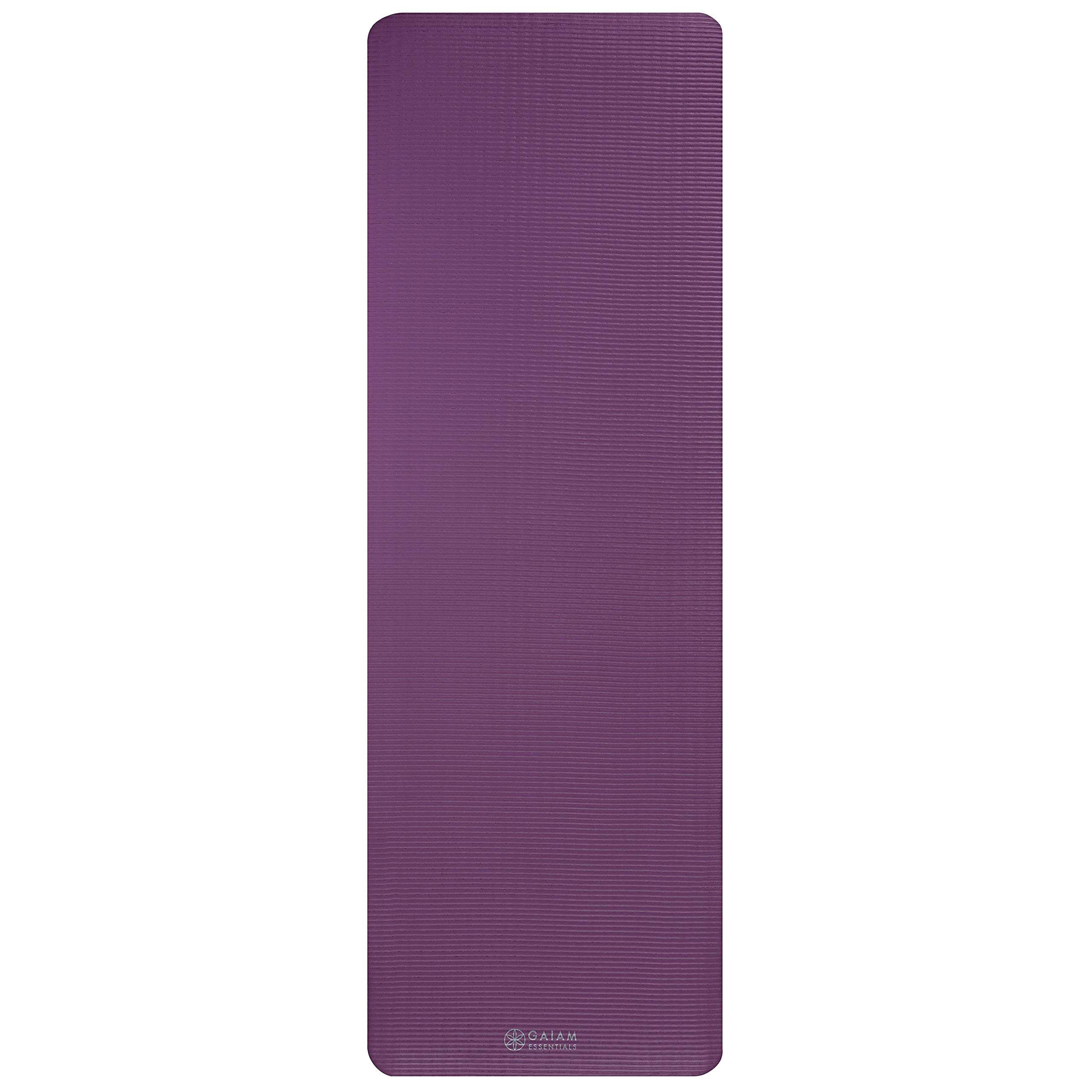 Gaiam Essentials Thick Yoga Mat Fitness & Exercise Mat with Easy-Cinch Carrier Strap, Purple, 72"L X 24"W X 2/5 Inch Thick, 10mm - Image 11