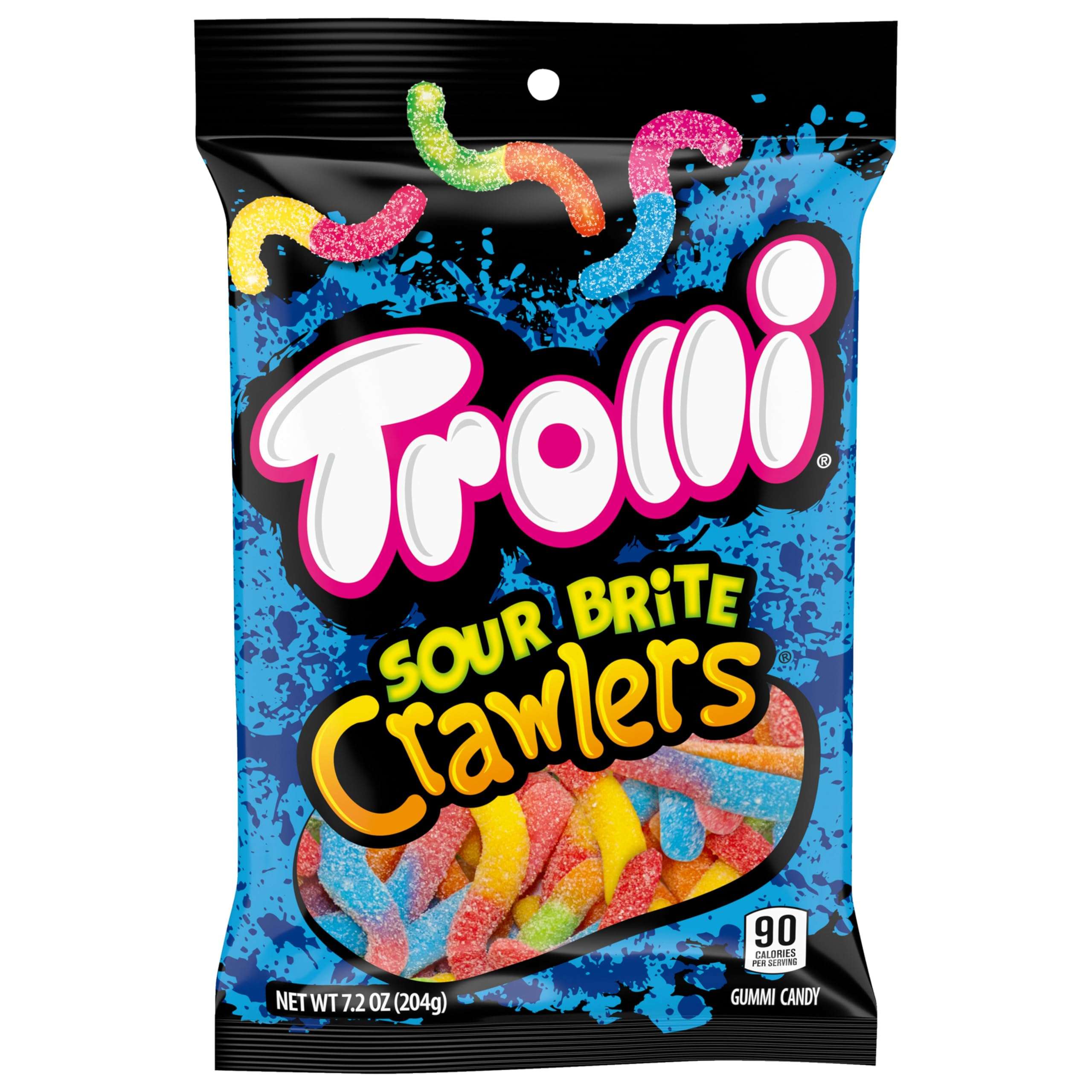 Trolli Sour Brite Crawlers, Candy, Cherry-Lemon, Strawberry-Grape & Orange-Lime, Sweet and Sour, Gummy Worms, 7.2 oz - Image 10