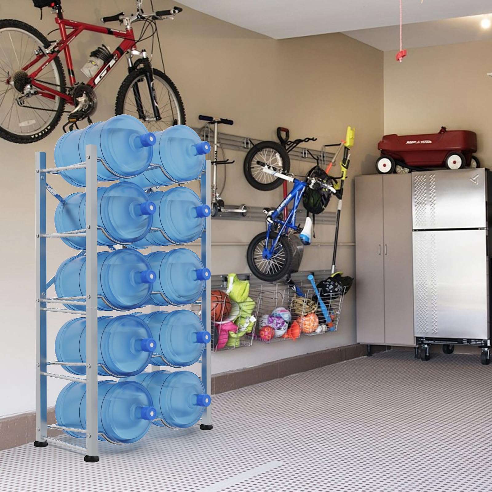 Semoprus 5 Gallon Water Bottle Holder for 10 Bottles, 5 Tiers Double Row Water Jug Holder, Detachable Heavy Duty Water Jug Stand, Water Jug Rack for Office, Kitchen, Garages, Restaurant, and Gym - Image 8