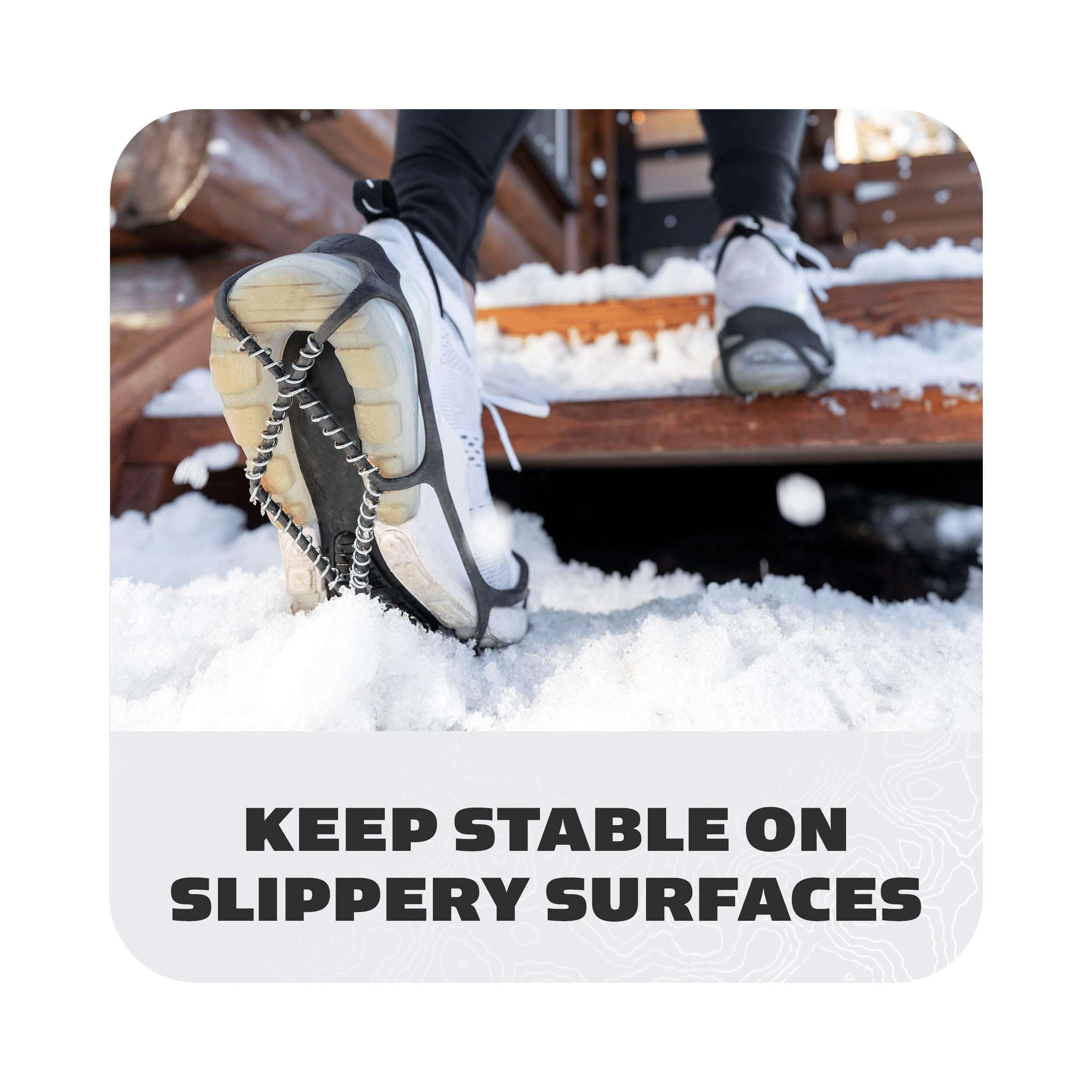 Yaktrax Walk Traction Cleats - 360-Degree Grip on Snow, Ice, & Multi-terrain Surfaces - Elastic Outer Band w/ Easy-On/Off Heel Tab & 1.2mm Zinc-coated Steel Coils - Abrasion & Rust Resistant - Unisex - Image 2