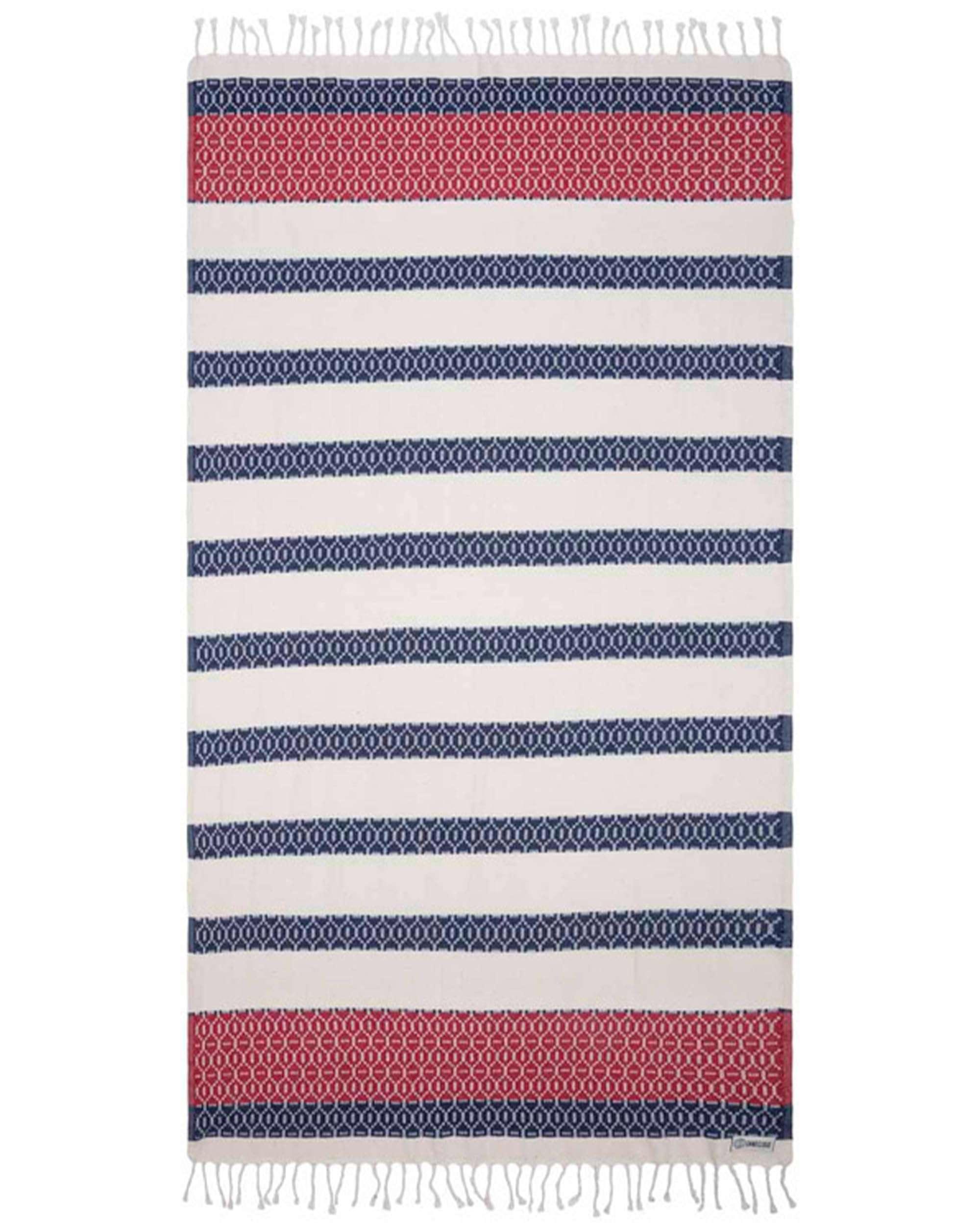 Sand Cloud Turkish Beach Towel - 100% Organic Cotton Turkish Bath Towels - Ultra Soft, Sand Free & Quick Dry Towel for Beach, Pool, or Picnic - As Seen on Shark Tank - Patriot Stripe - Image 1