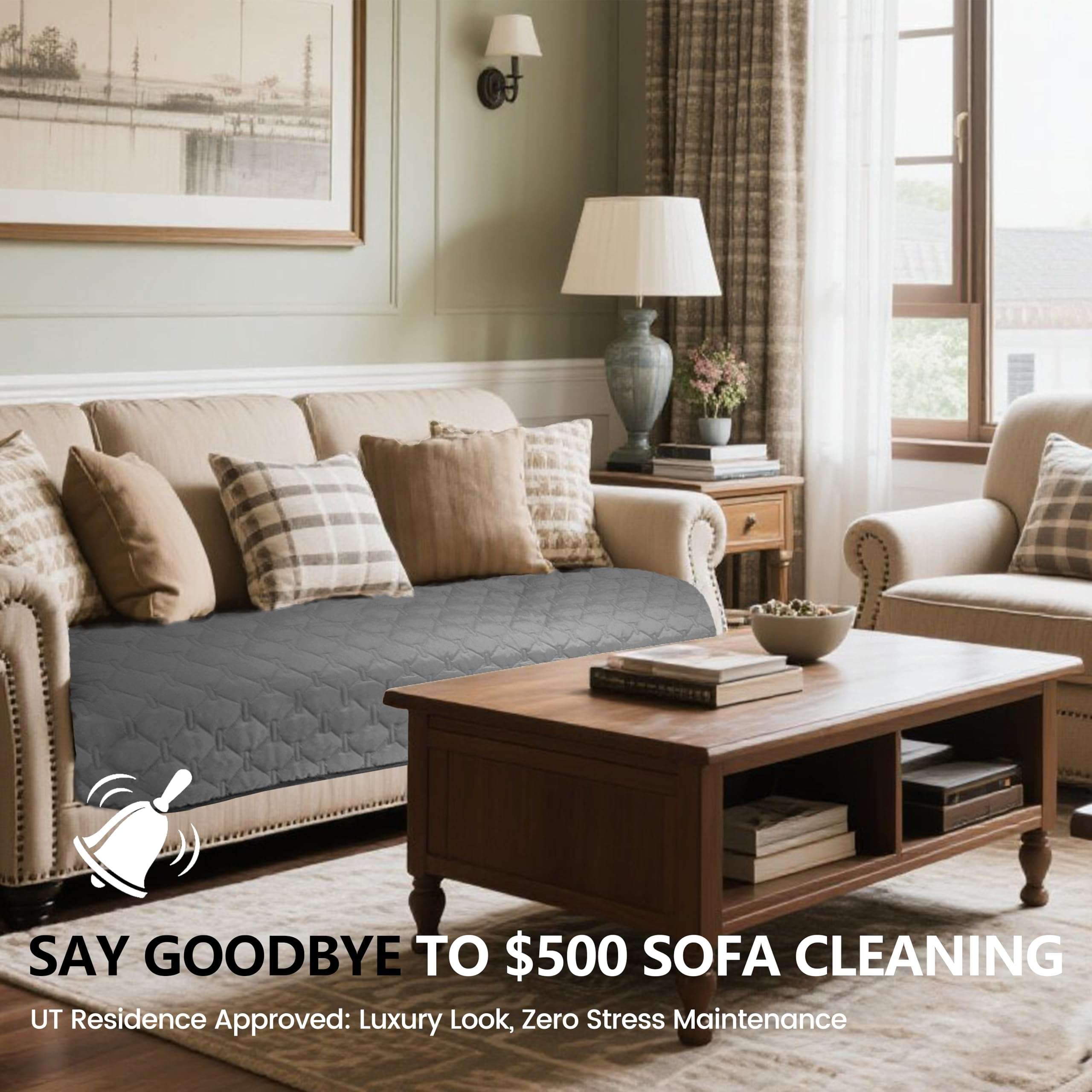 gogobunny 3X Stronger Waterproof Pet Blanket, Scratch Proof Furniture Protector for Dogs Cats, Reversible Cover 52x82 Inch, Dark Grey/Light Grey - Image 6
