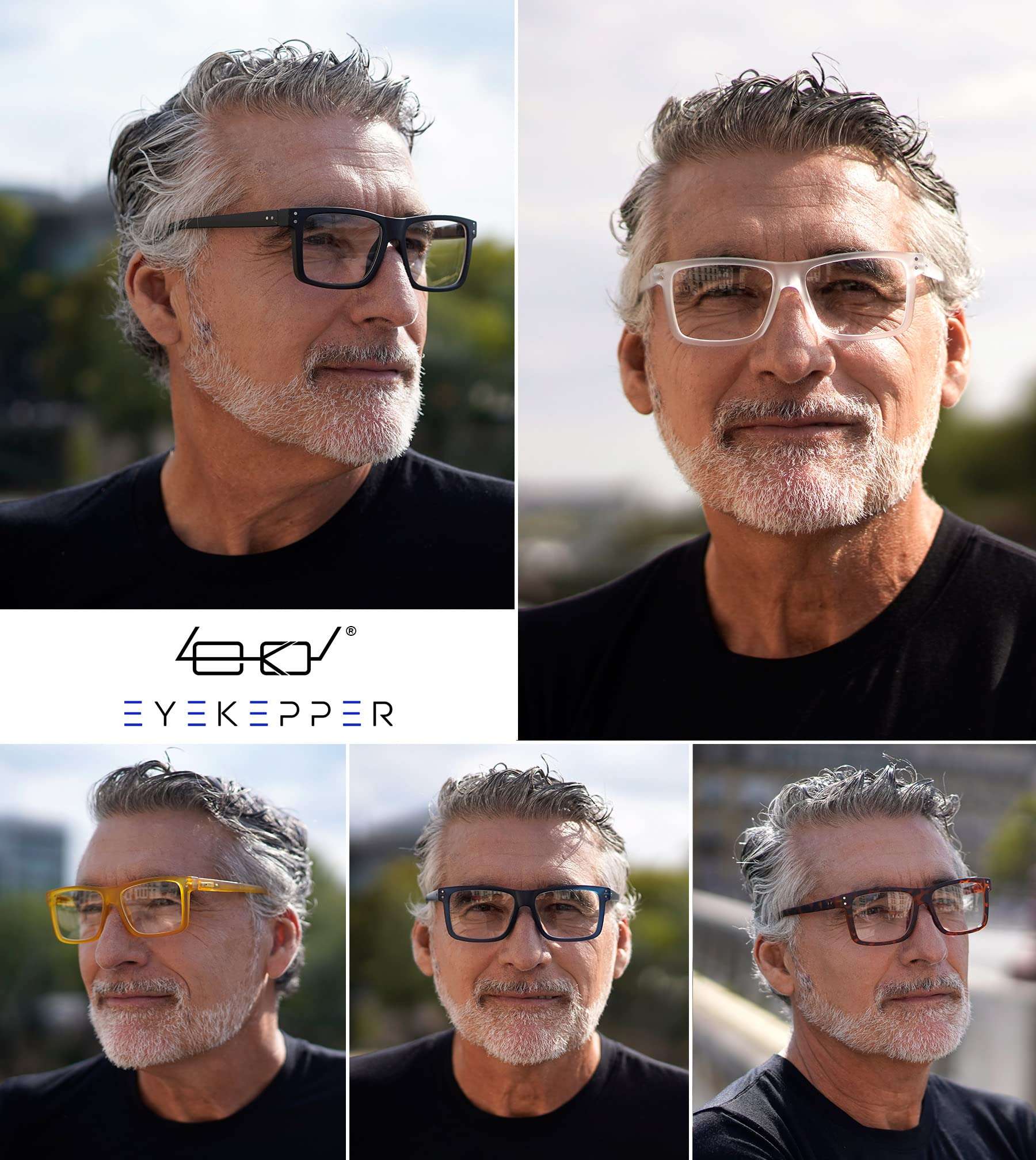 Eyekepper 5-pack Oversized Reading Glasses Square Large Frame Readers for Men and Women +1.50 - Image 2