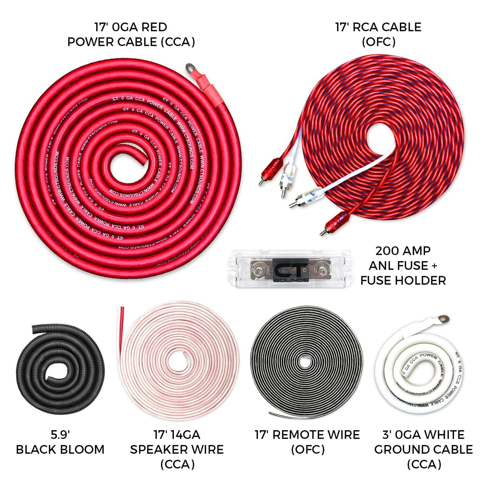 CT Sounds 1/0 Gauge CCA Complete Amp Wiring Install Kit, AMPKIT-0GA-PRO - Image 6
