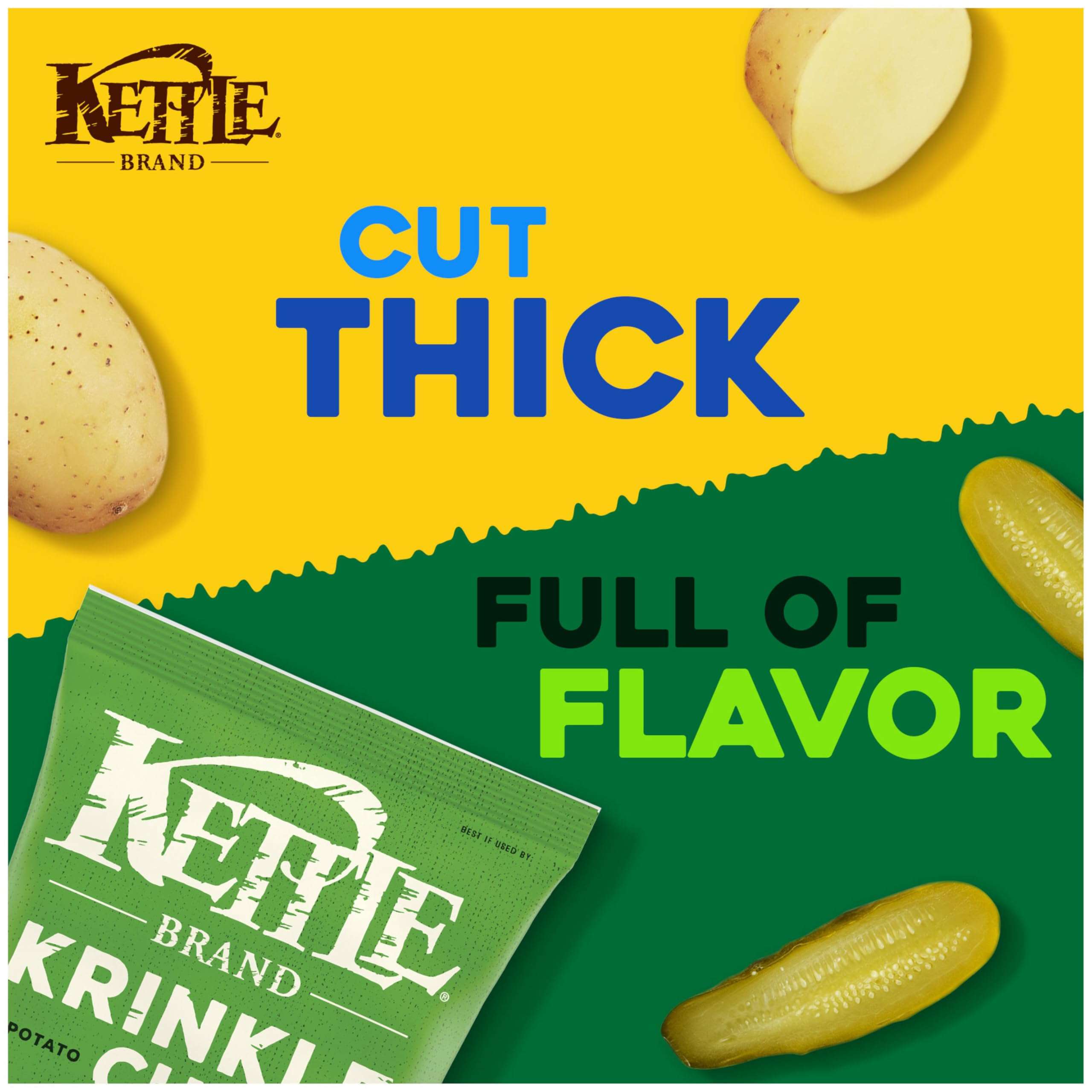 Kettle Brand Potato Chips, Krinkle Cut, Dill Pickle Kettle Chips, 7.5 Oz - Image 4