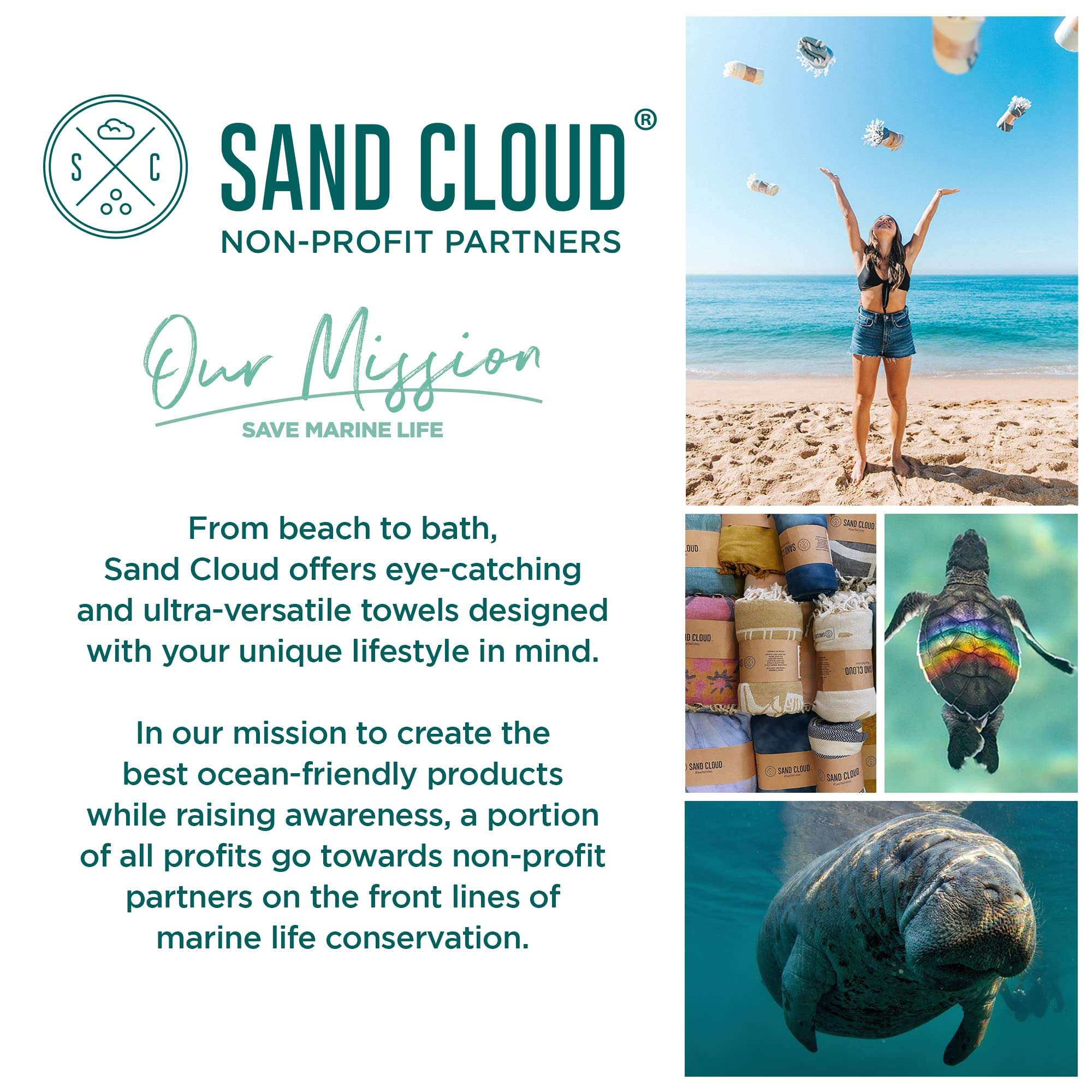 Sand Cloud Turkish Beach Towel - Sand Free - 100% Organic Turkish Cotton Yarn - Quick Dry Towel for Beach, Picnic Blanket or Throw - As Seen on Shark Tank - Tie Dye (Wanderlust) - Image 7