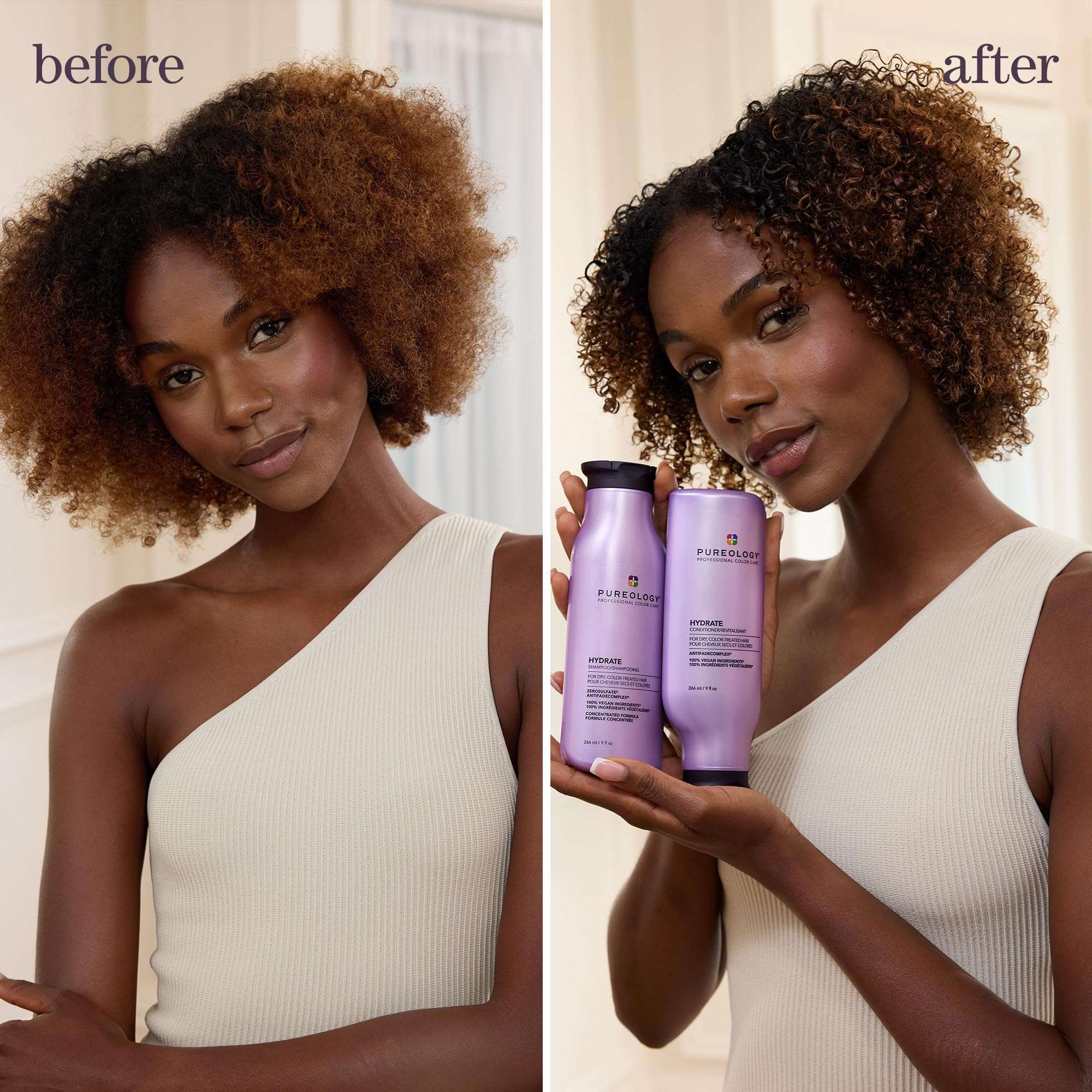 Pureology Hydrate Shampoo - For Dry or Color-Treated Hair, Intense Hydration & Softness, With Rose Extract & Green Tea, Vegan & Sulfate-Free - Image 4