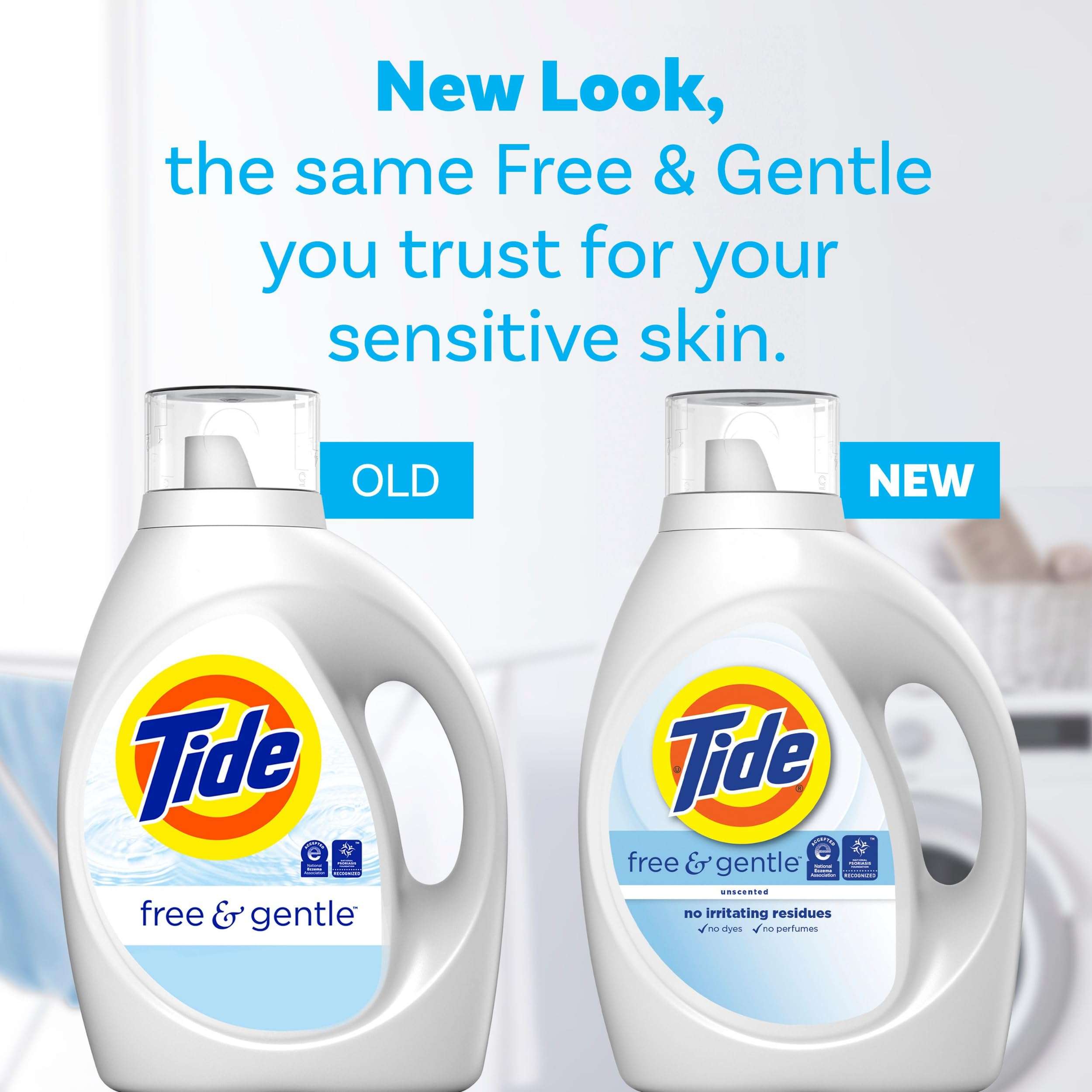 Tide Free & Gentle, Liquid Laundry Detergent Soap, Unscented, Hypoallergenic for Sensitive Skin and Free of Dyes, HE Compatible, 64 Loads, 84 fl oz - Image 6