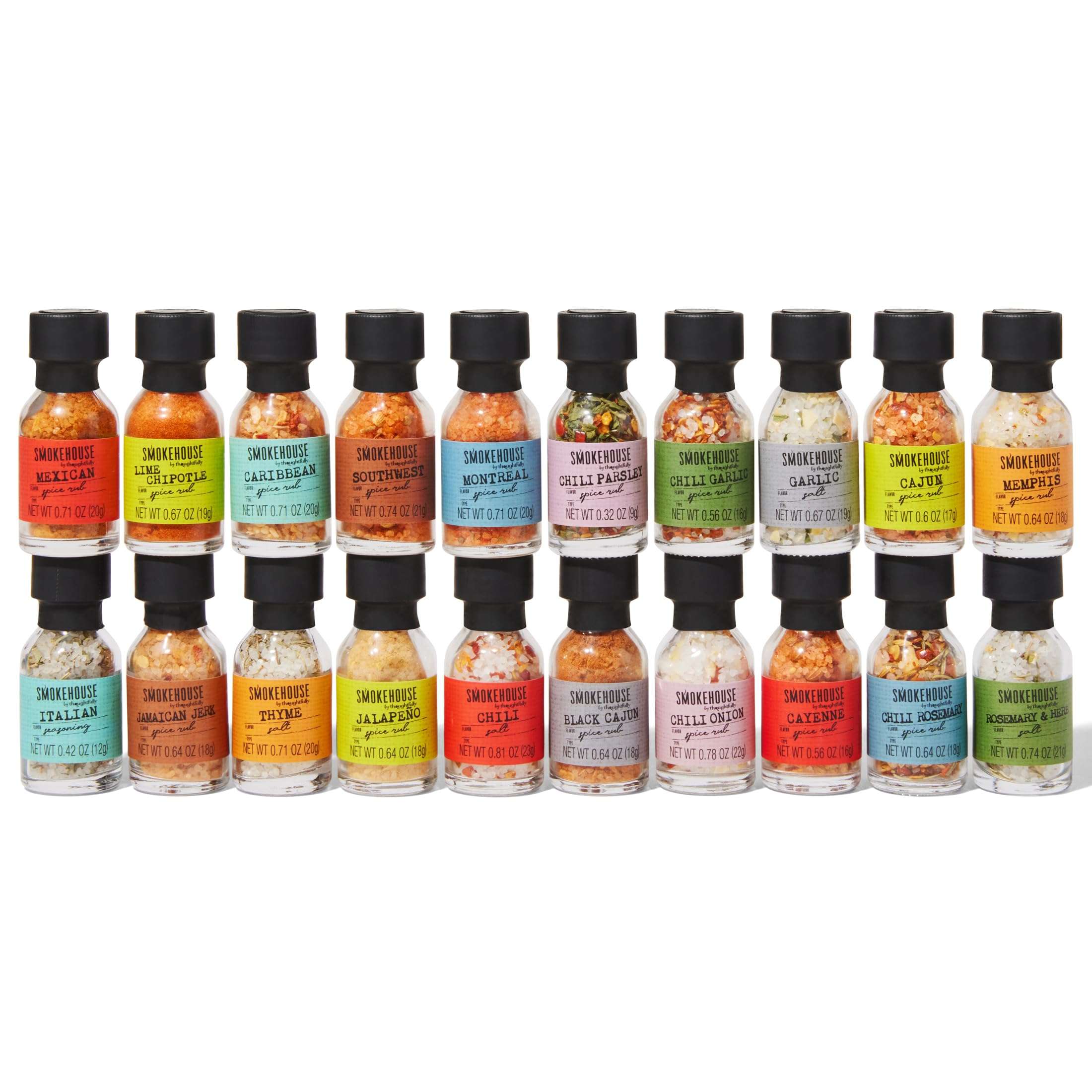 Smokehouse by Thoughtfully Ultimate Grilling Spice Set, Grill Seasoning Gift Set Flavors Include Chili Garlic, Rosemary and Herb, Lime Chipotle, Cajun Seasoning and More, Pack of 20 - Image 3