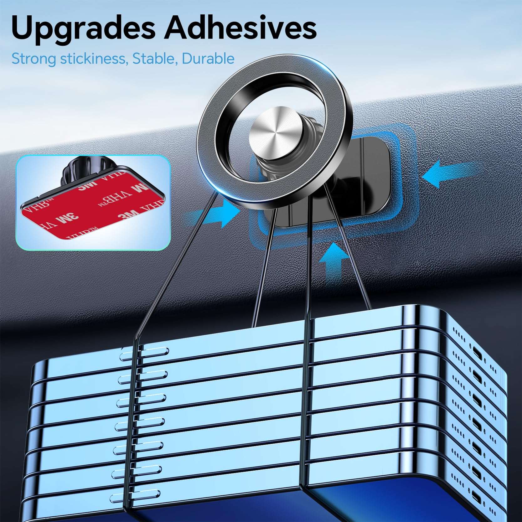 Kaistyle for Magsafe Car Mount【20 Strong Magnets】 Magnetic Phone Holder for Car Phone Holder Mount Dash Cell Phone Holders for Your Car Accessories for Women Men for iPhone 17 Pro Max 16 15 14 13 12 - Image 5