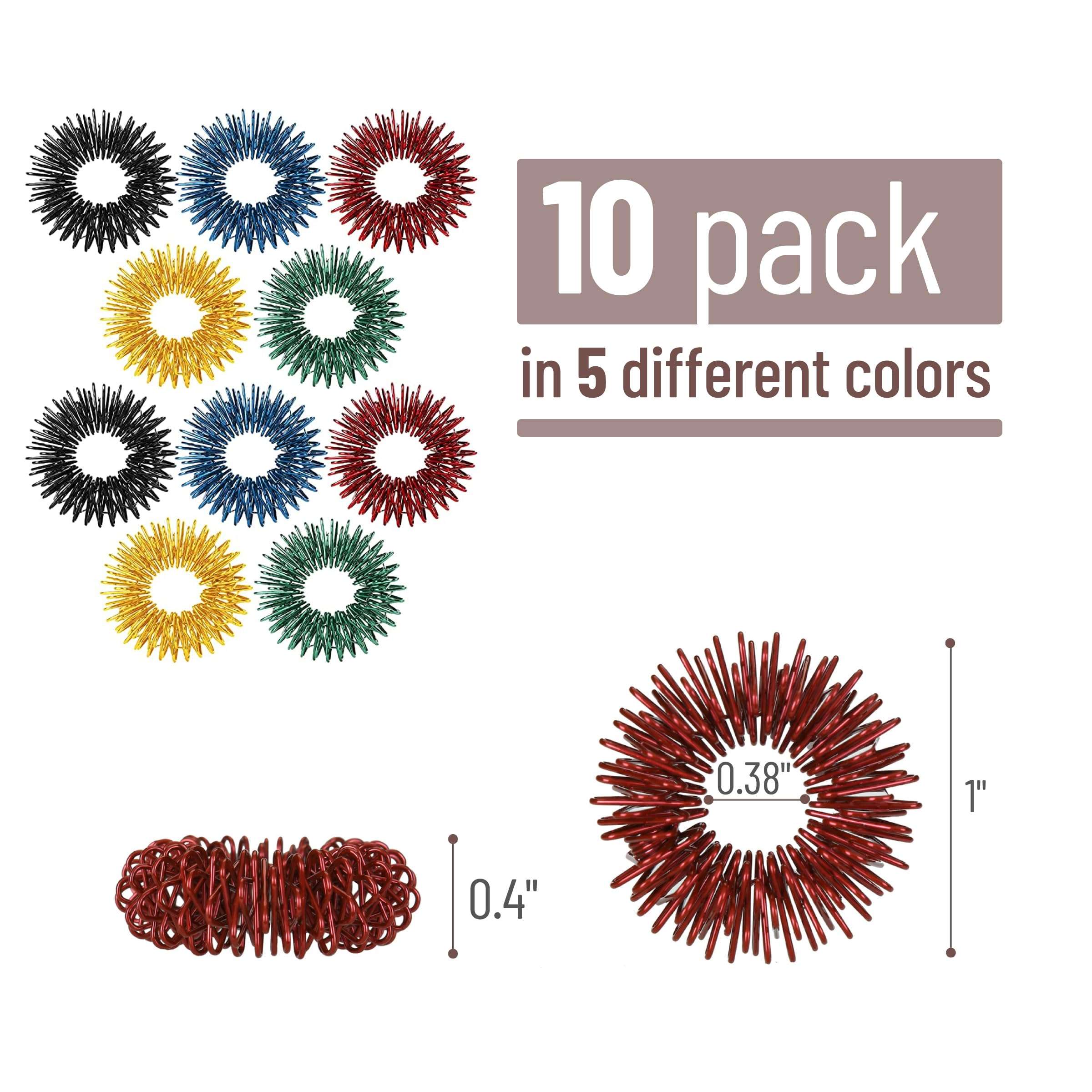 Mr. Pen- Spiky Sensory Rings, 10 Pack, Stress Relief Fidget Sensory Toys, Fidget Rings, Fidget Ring for Anxiety, Stress Relief Rings, Massager for Fidget ADHD Autism, Back to School Supplies - Image 2