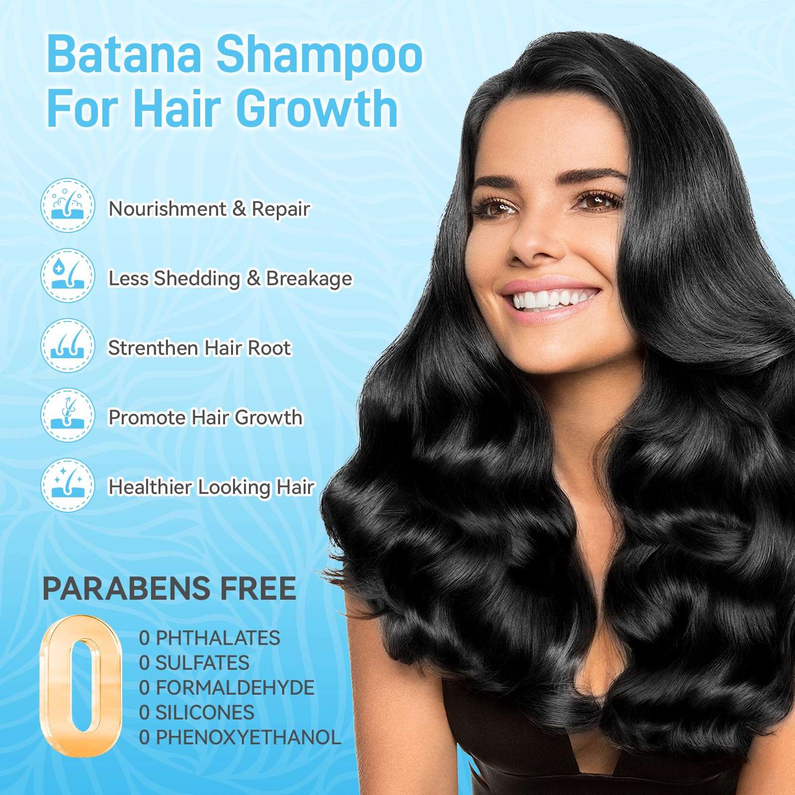 Cold Pressed Batana Shampoo for Hair Growth Dr. Sebi, Organic Batana Oil Shampoo with Rosemary for Hair Loss, Nourishing Repair Damage Hair for Men & Women - Image 2