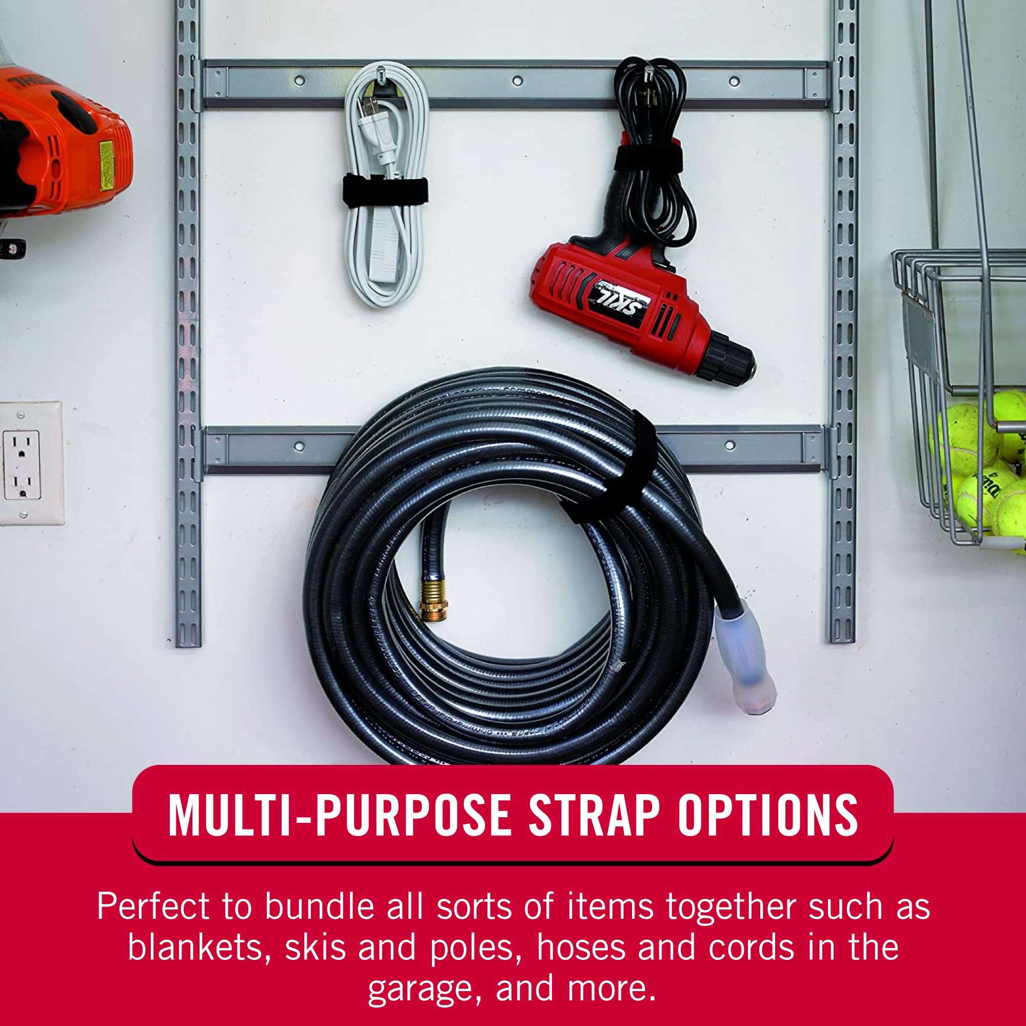 VELCRO Brand All-Purpose Elastic Straps | Strong & Reusable | Perfect for Fastening Wires & Organizing Cords | Black, 30in x 1in | 2 Count - Image 5