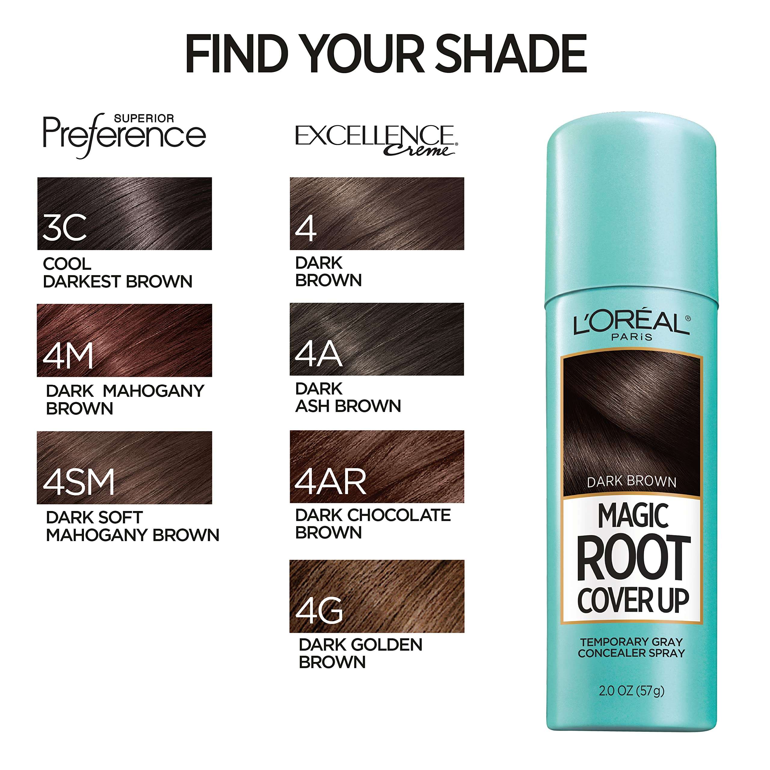 L'Oreal Paris Root Cover Up Temporary Gray Concealer Spray Dark Brown 2 Oz (Pack of 2) (Packaging May Vary) - Image 5