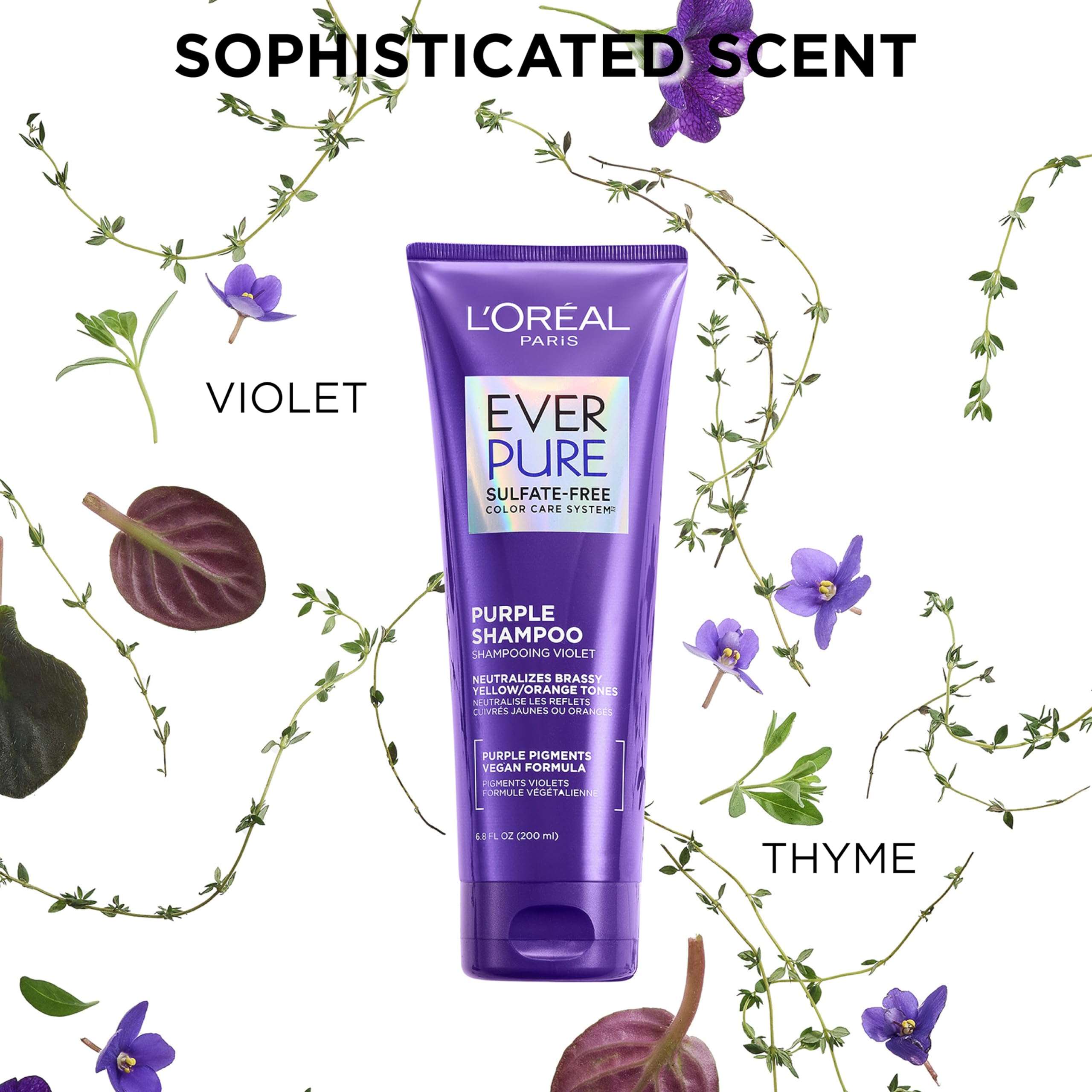 L’Oreal Paris EverPure Sulfate Free Brass Toning Purple Shampoo and Conditioner Set for Blonde, Bleached, Silver, or Brown Highlighted Hair, 1 Kit - Image 5